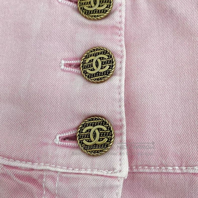 Chanel Chanel Light pink woven tie cotton casual straight denim t Size 24" / US 00 / IT 34 - 6 Thumbnail
