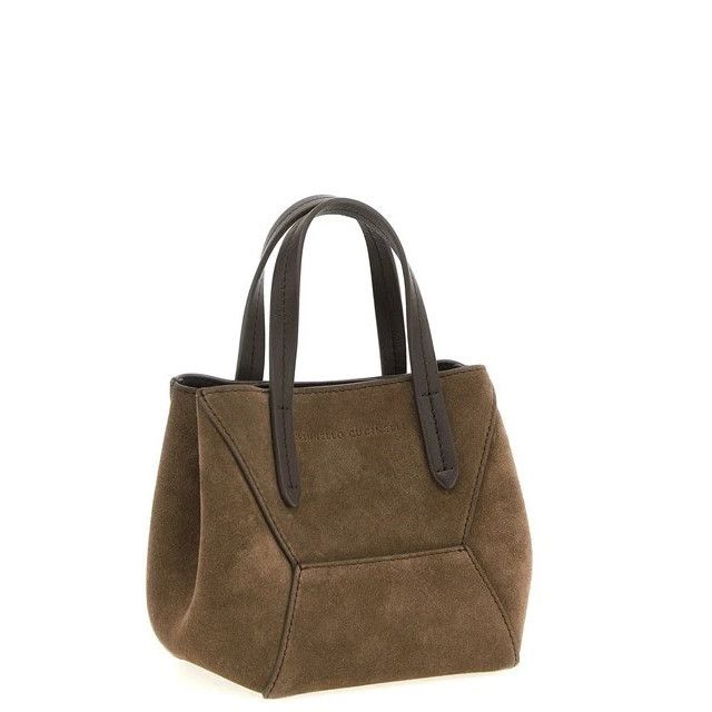 Brunello Cucinelli BRUNELLO CUCINELLI Essence Large Brown Top Handle Bag New & Size ONE SIZE - 3 Thumbnail