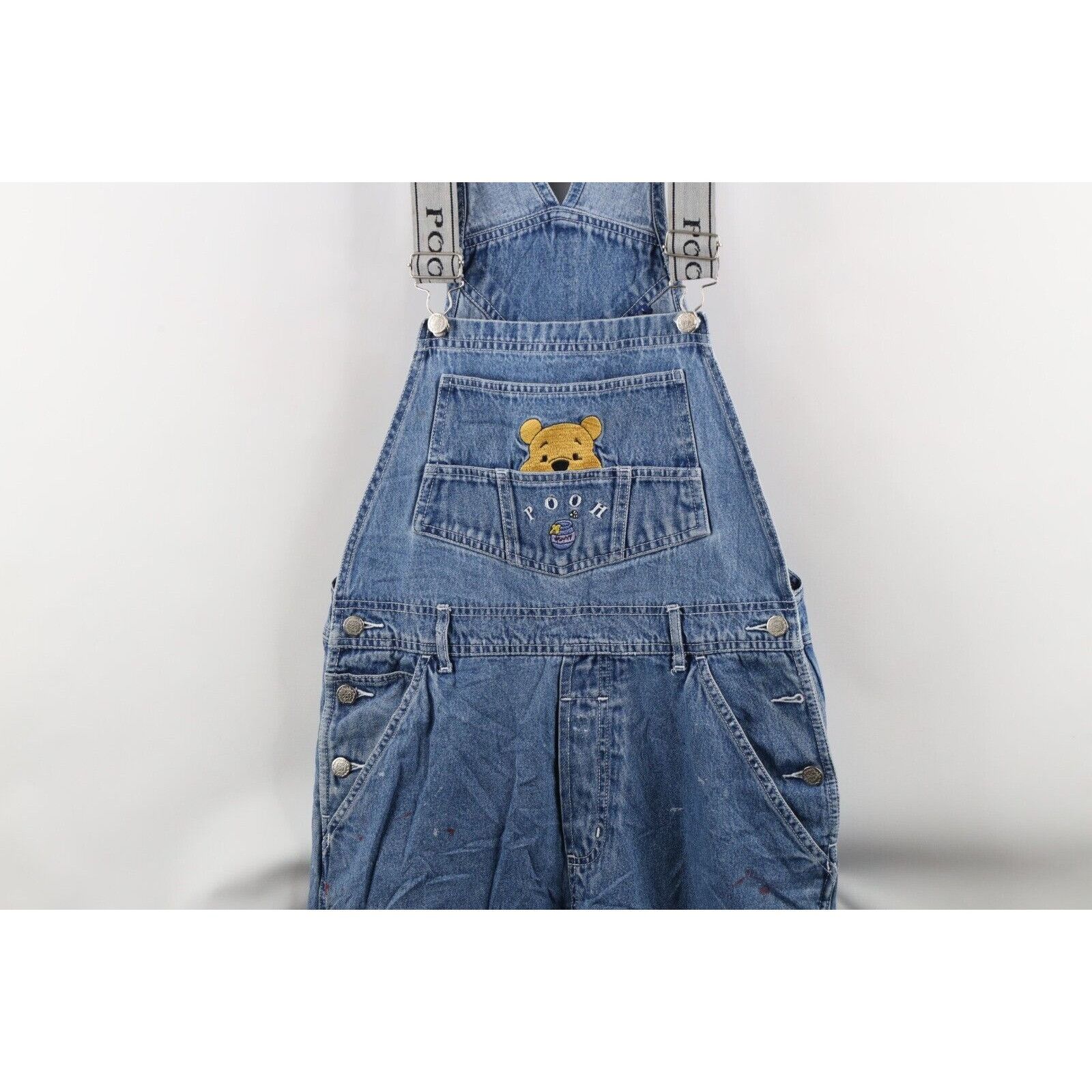Disney × Vintage Vintage 90s Disney Distressed Winnie the Pooh Denim Overalls Size M / US 6-8 / IT 42-44 - 3 Thumbnail