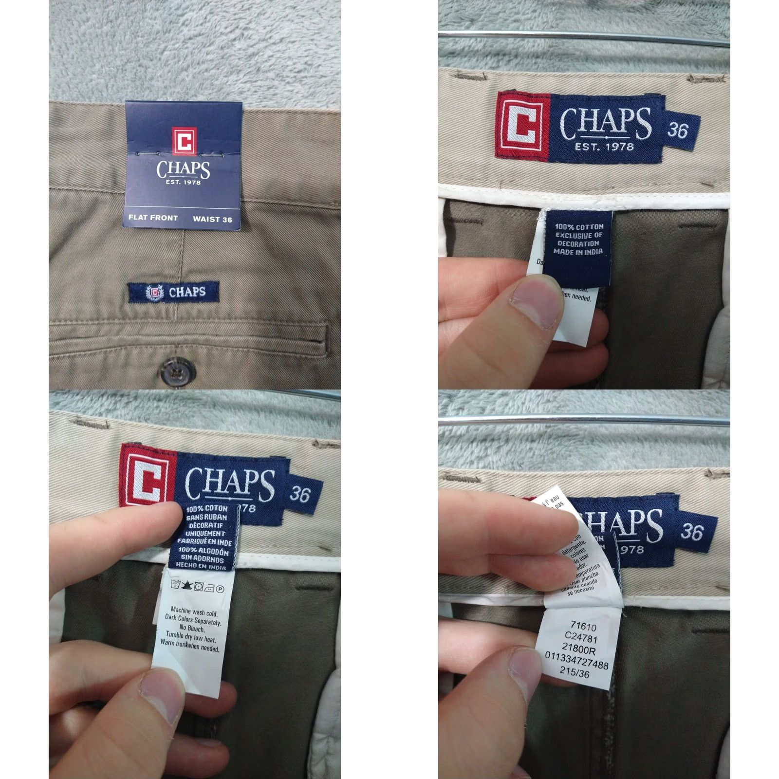 Chaps Chaps Shorts Mens 36 Beige Chino Bermuda Flat Front High Rise Cotton Size US 36 / EU 52 - 8 Thumbnail
