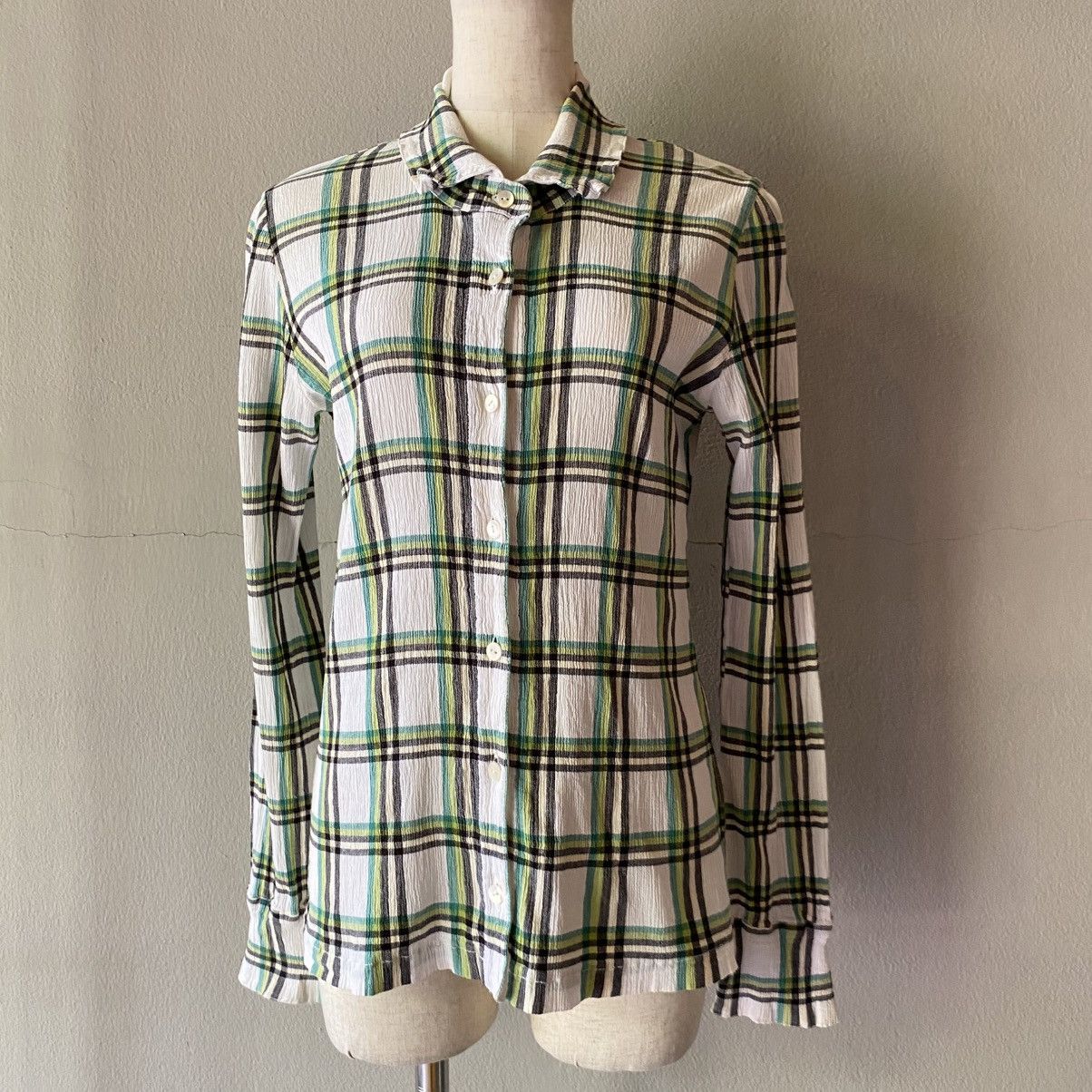 Tsumori Chisato Tsumori Chisato Plaid Long Sleeve Button-Up Shirt Size XS / US 0-2 / IT 36-38 - 21 Thumbnail