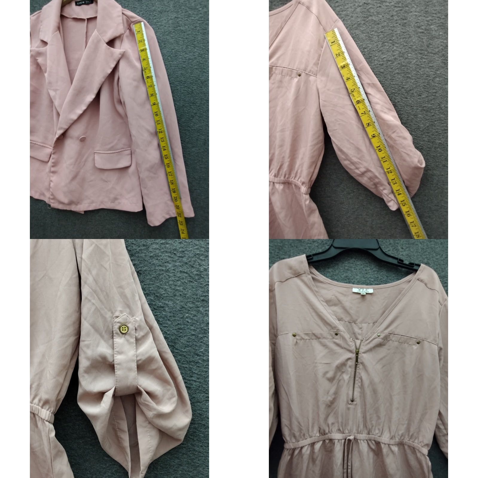 Shein Shein + MPH Collection Blazer Dress Set Pink M V-Neck Zip - 2 Piece Outfit Women Size M / US 6-8 / IT 42-44 - 8 Thumbnail