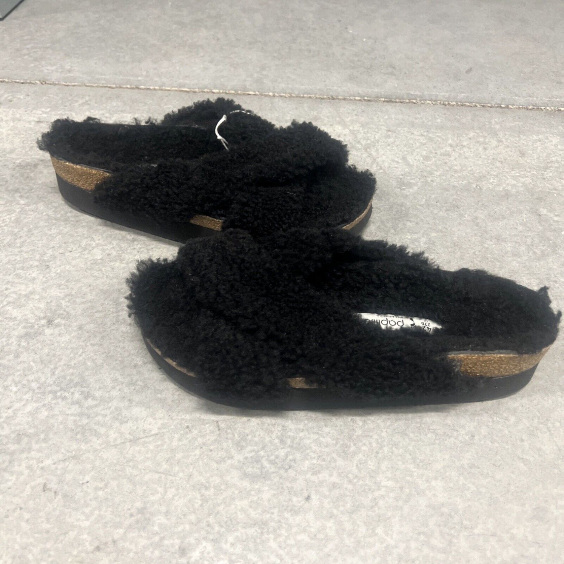 Birkenstock Birkenstock Papillio Daytona Genuine Shearling Fur Sandals Black SZ 42 Ladies 11 Size US 11 / IT 41 - 1 Thumbnail
