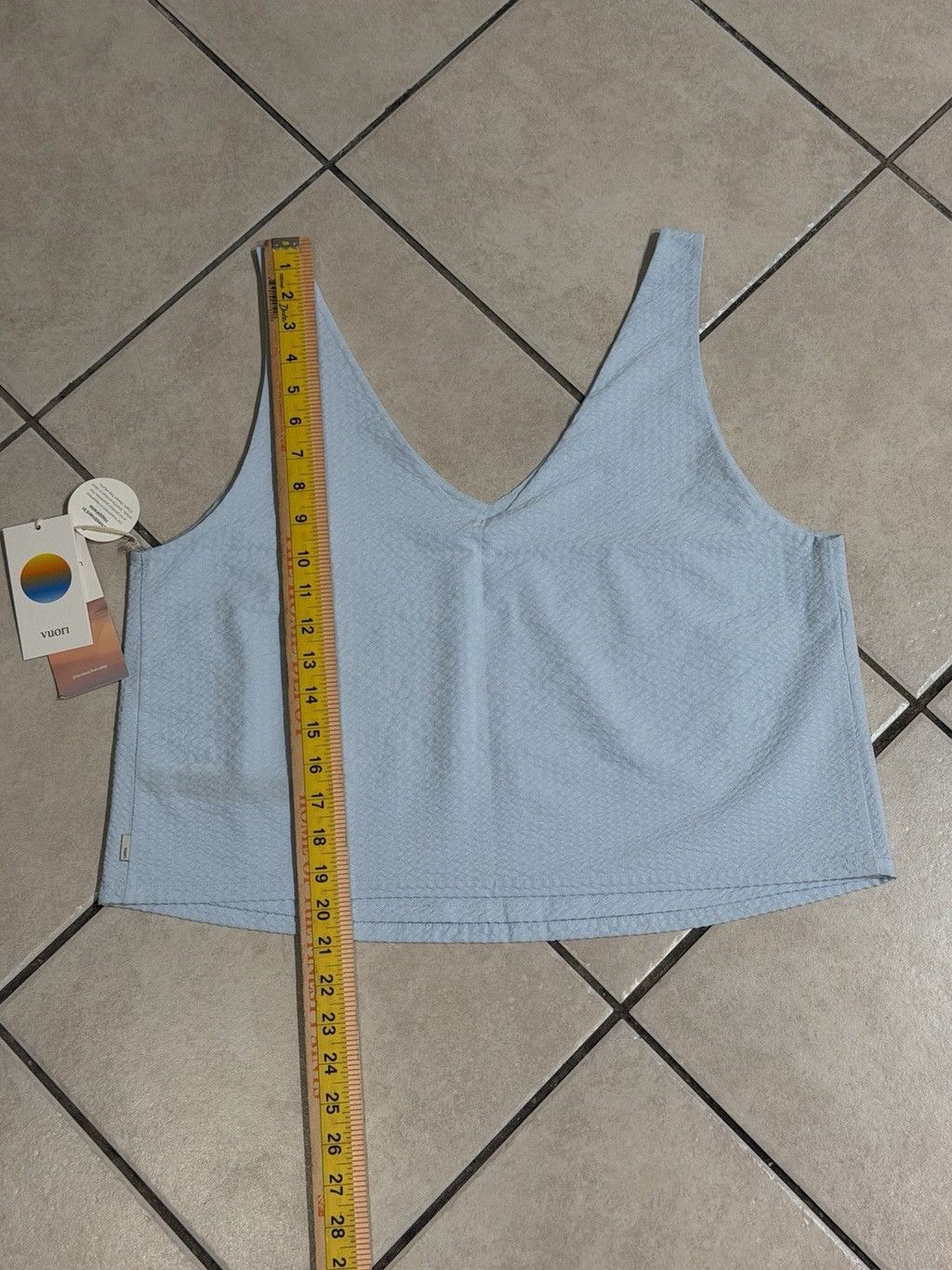 Vuori VUORI VILLA TEXTURED CROP TANK SLEEVELESS LIGHT MIST SIZE LA Size L / US 10 / IT 46 - 3 Thumbnail