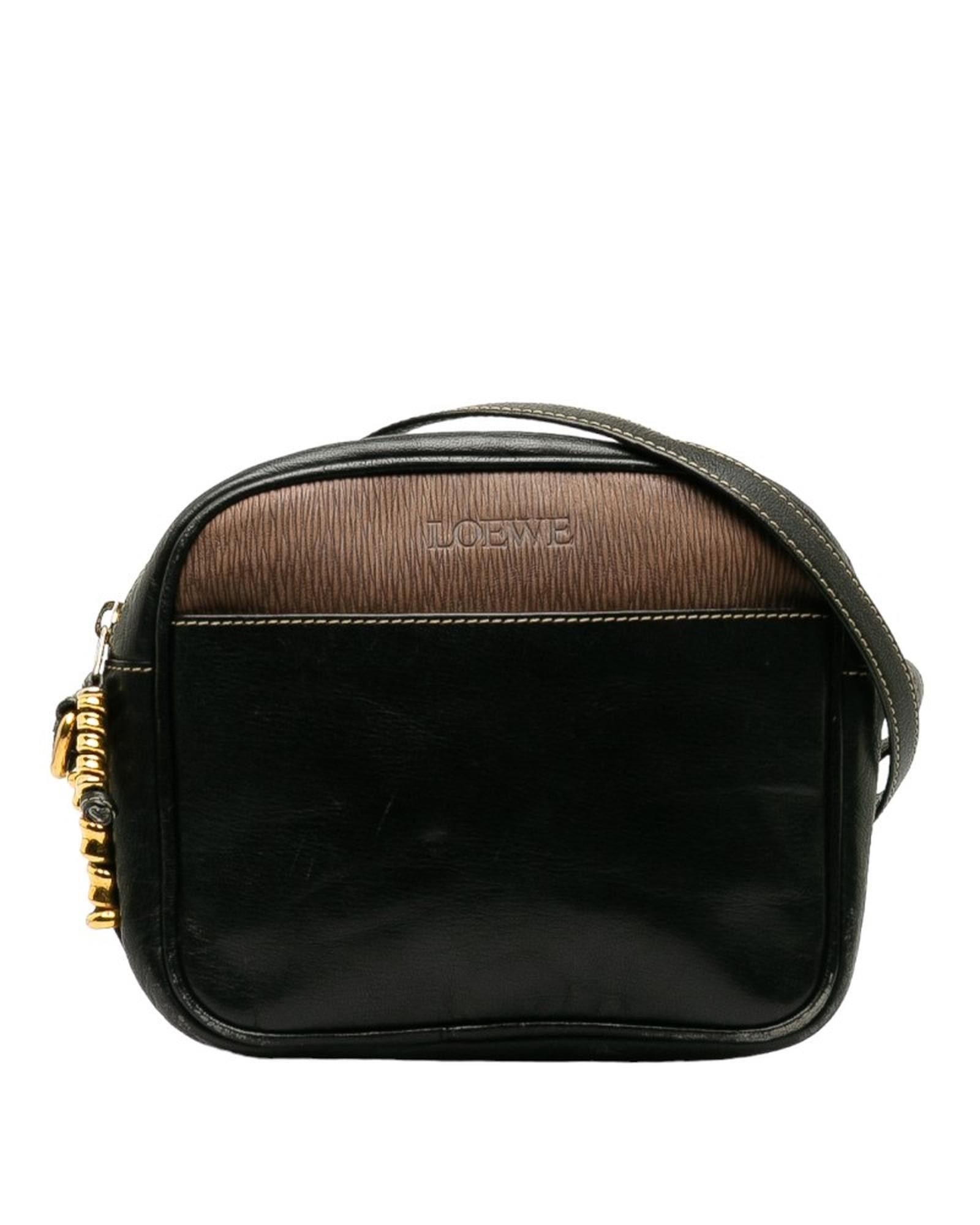 image of Loewe Twist Crossbody Bag In Leather And Suede in Black, Women's
