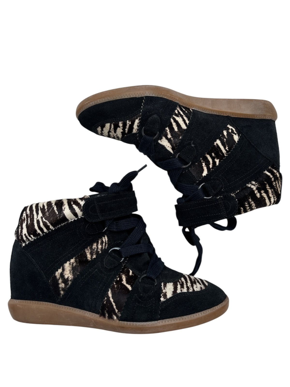 Isabel Marant Pony Hair Zebra Bobby Sneakers Size US 9 / IT 39 - 2 Thumbnail