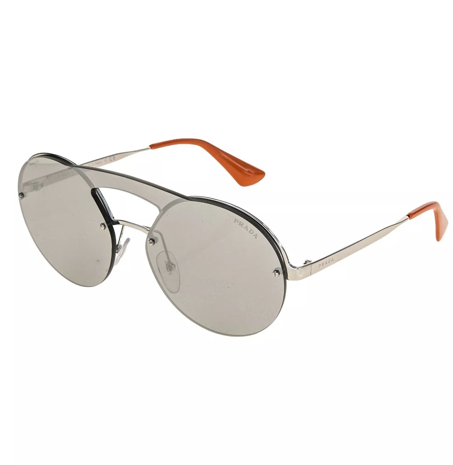 Prada PRADA CINEMA ROUND Sunglasses 65T Silver Unisex PR65TS Size ONE SIZE - 4 Thumbnail