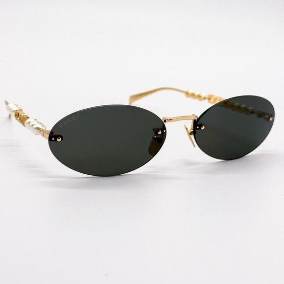 Gucci NEW GUCCI SUNGLASSES GOLD WOMEN OVAL EYEWEAR GUCCI GG1922S 0 Size ONE SIZE - 5 Thumbnail