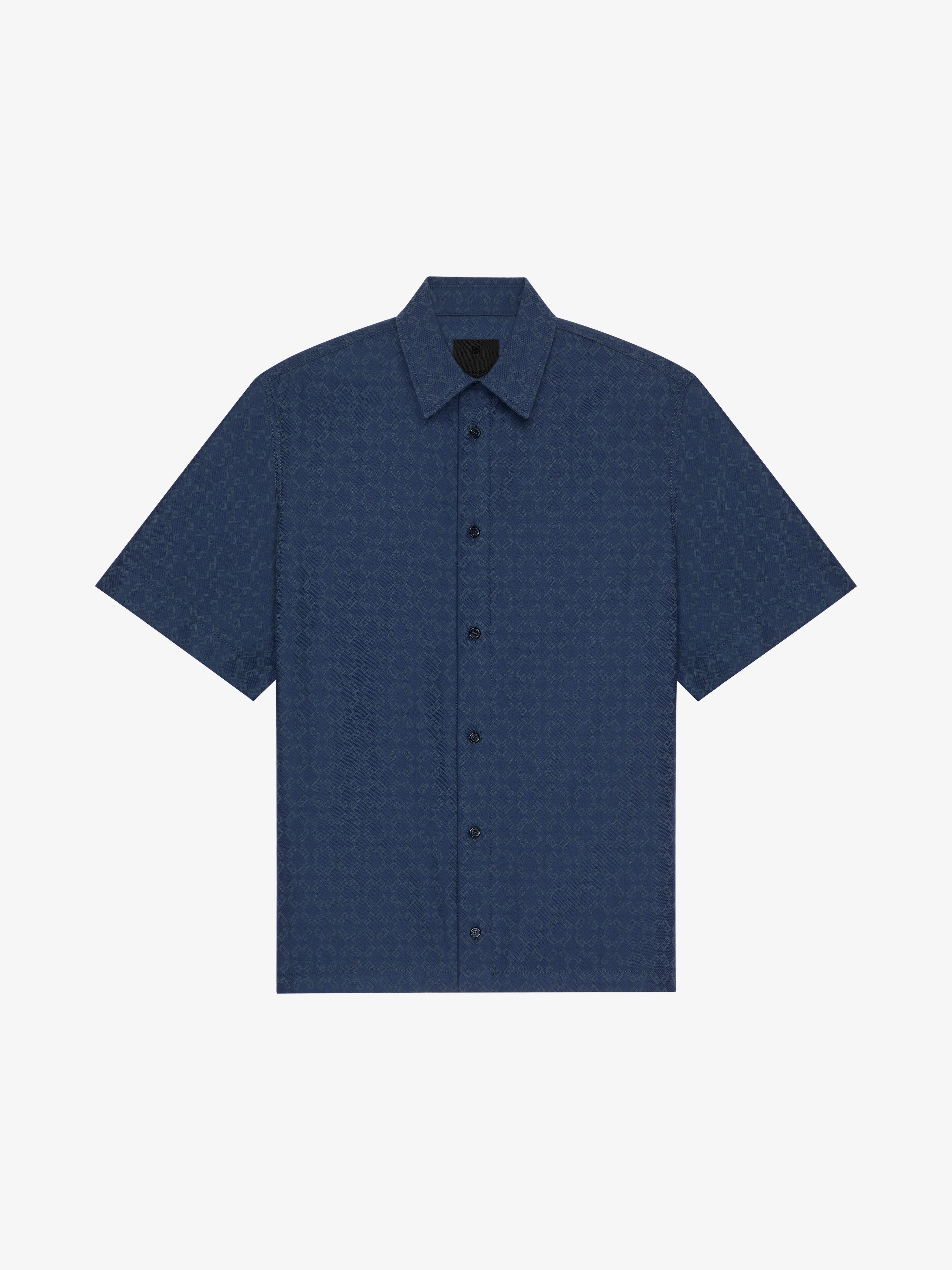Givenchy o1w1db10426 Monogram Jacquard Shirt in Blue Size US XS / EU 42 / 0 - 1 Thumbnail