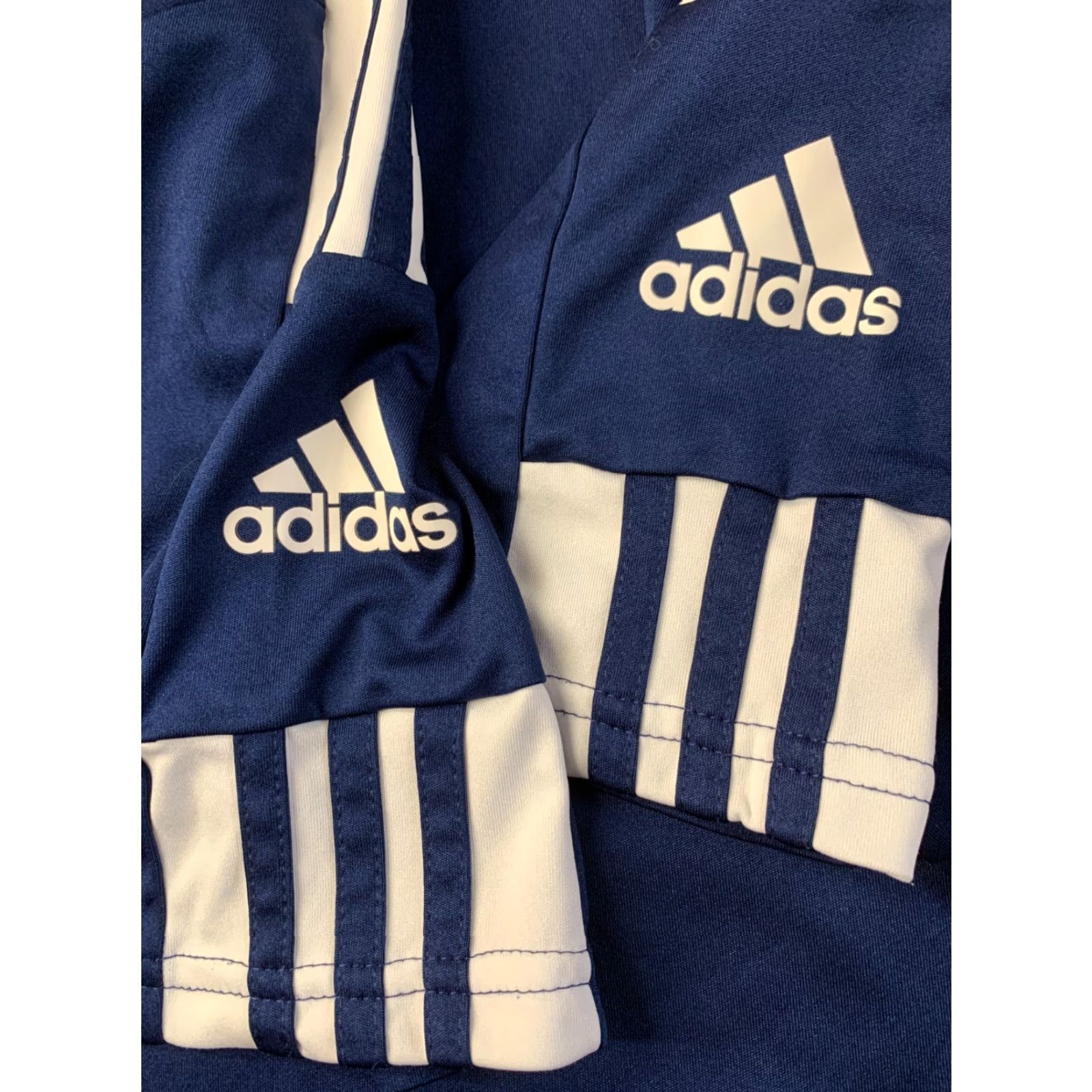 Adidas ADIDAS PERFORMANCE SQUADRA FOOTBALL SHIRT JERSEY L Navy Blue and White Mens Regular Adult Large Size US L / EU 52-54 / 3 - 3 Thumbnail