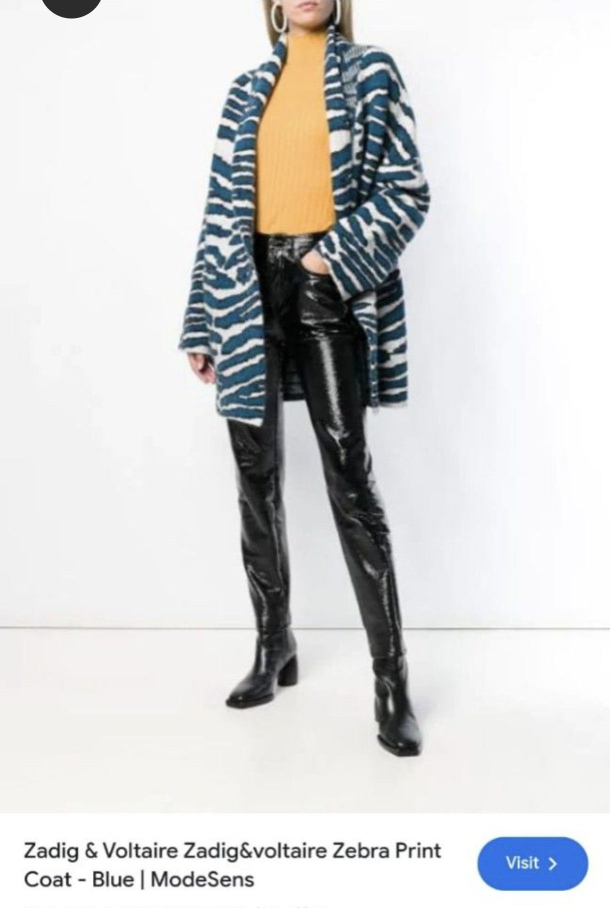 Zadig & Voltaire Zadig Voltaire Zebra Print Coat Size S / US 4 / IT 40 - 1 Thumbnail