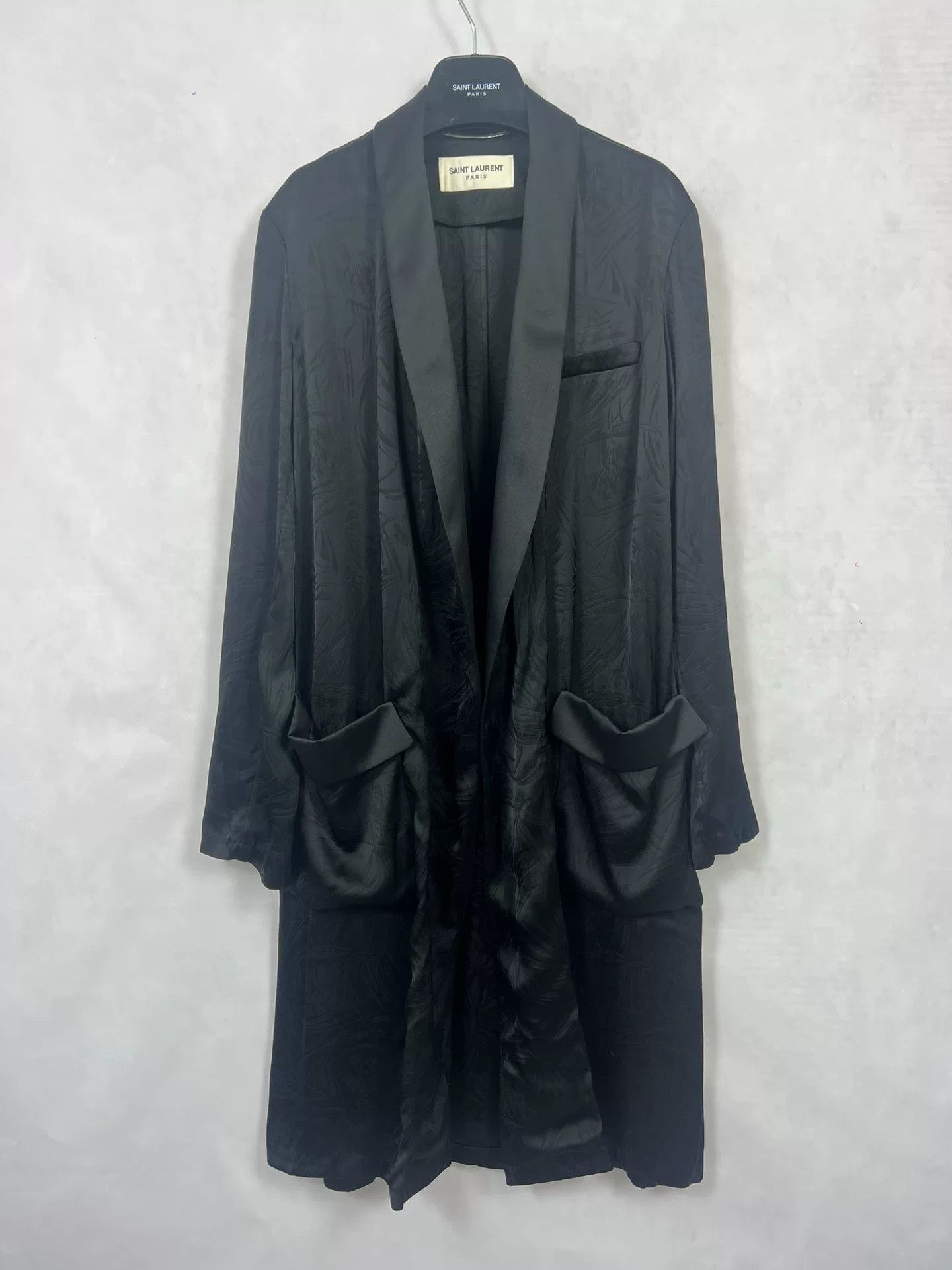 Saint Laurent Paris Saint Laurent Black Satin Kimono Robe Size M / US 6-8 / IT 42-44 - 1 Thumbnail