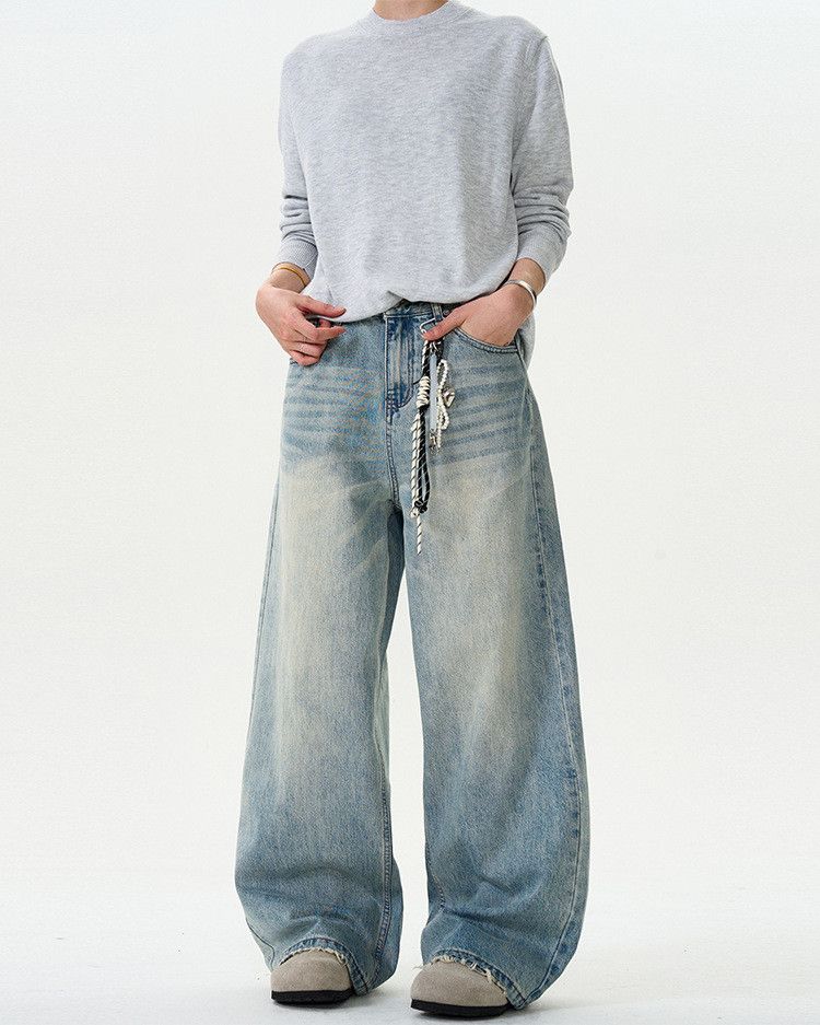 Jean American retro cleanfit washed distressed jeans for men Size US 32 / EU 48 - 4 Thumbnail