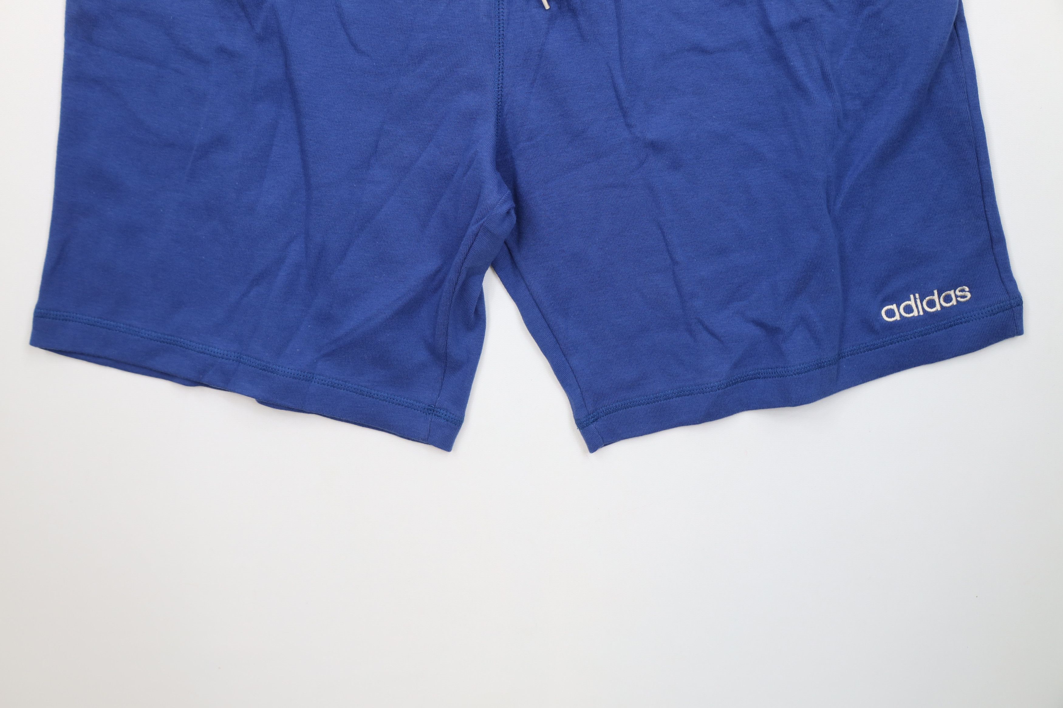 Adidas Deadstock Vintage 90s Adidas Above Knee Shorts Royal Blue Size US 36 / EU 52 - 4 Thumbnail