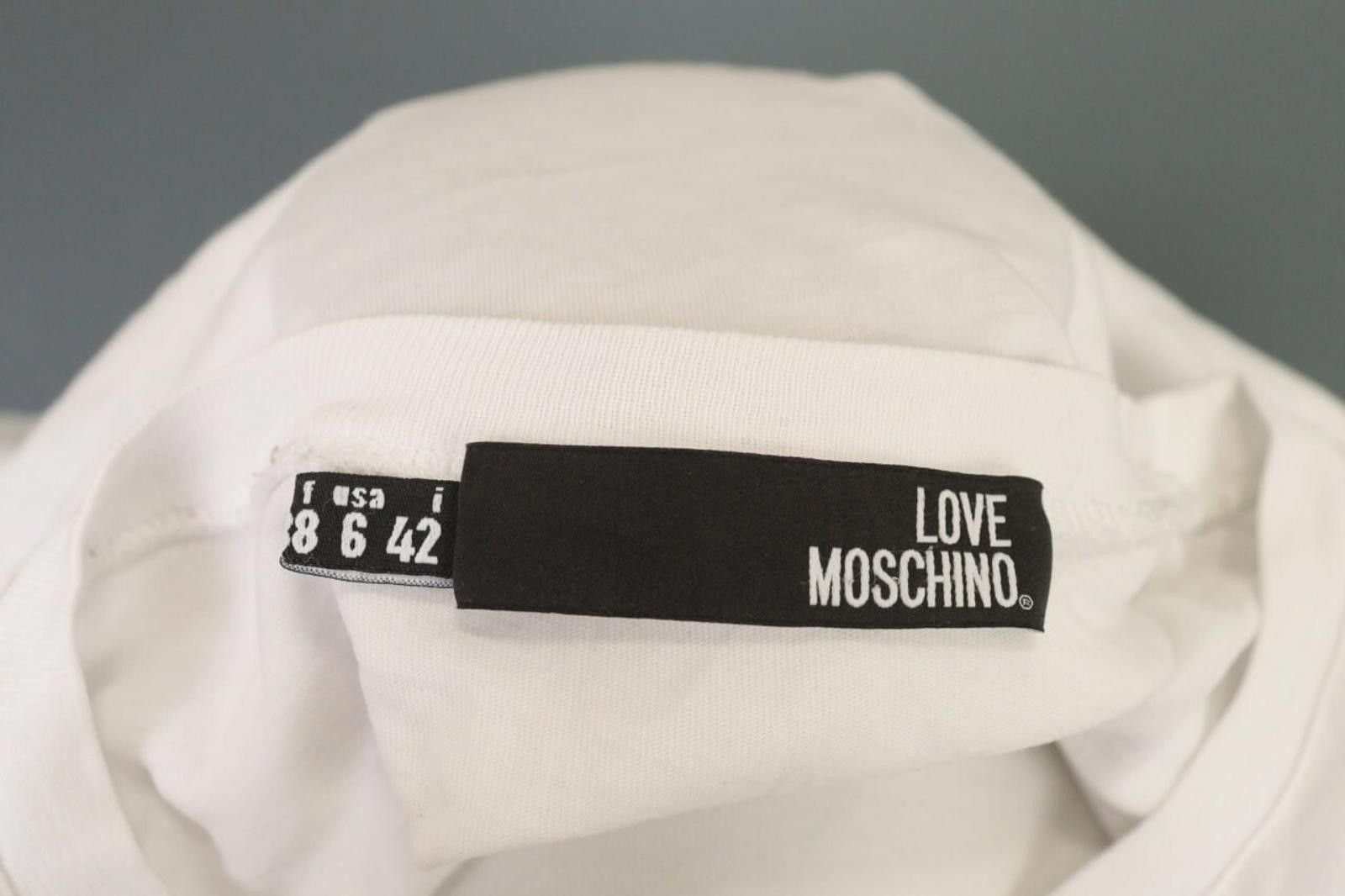 Moschino Love Moschino White Big Logo Top T-Shirt Size USA 6 / I 42 Size XS / US 0-2 / IT 36-38 - 11 Thumbnail