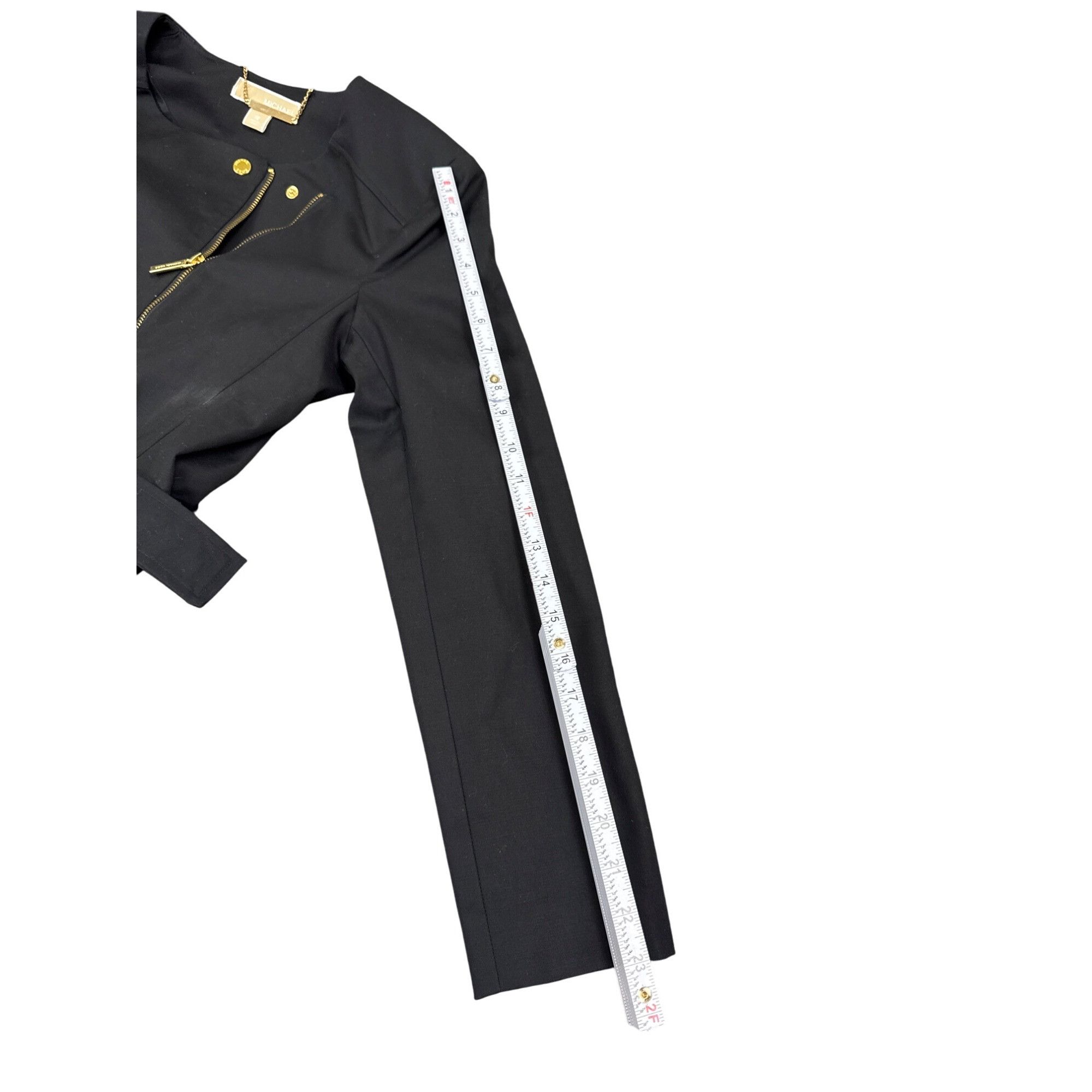 Michael Kors Michael Kors Womens Black Cotton/Spandex Blazer Size 12 SKU Size XL / US 12-14 / IT 48-50 - 6 Thumbnail