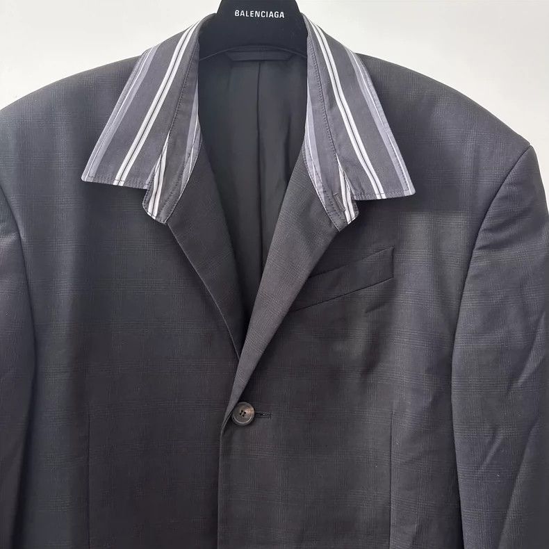Balenciaga Balenciaga SS21 shirt lapel patchwork shoulder pad silhouet Size US S / EU 44-46 / 1 - 3 Thumbnail