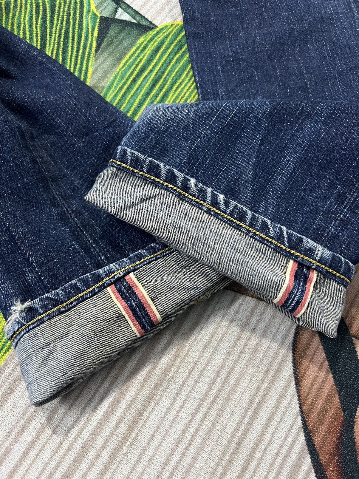 Edwin × Japanese Brand EDWIN 505zx SELVEDGE BUCKLE BACK DISTRESSED DENIM Size US 30 / EU 46 - 8 Thumbnail