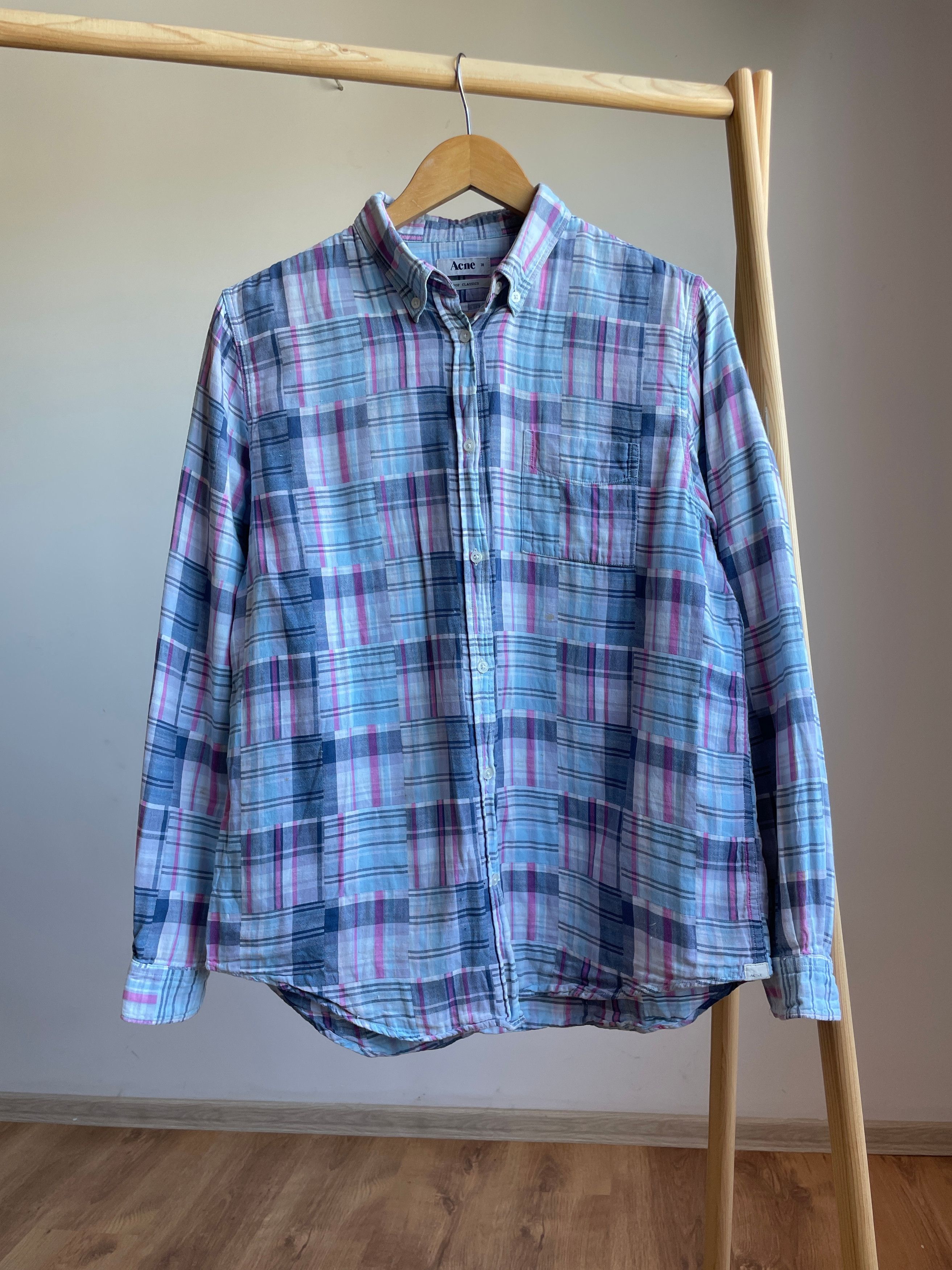 Acne Studios Acne Studios Womens Pop Base Patchwork Shirt Size EUR 38 Size XS / US 0-2 / IT 36-38 - 1 Thumbnail