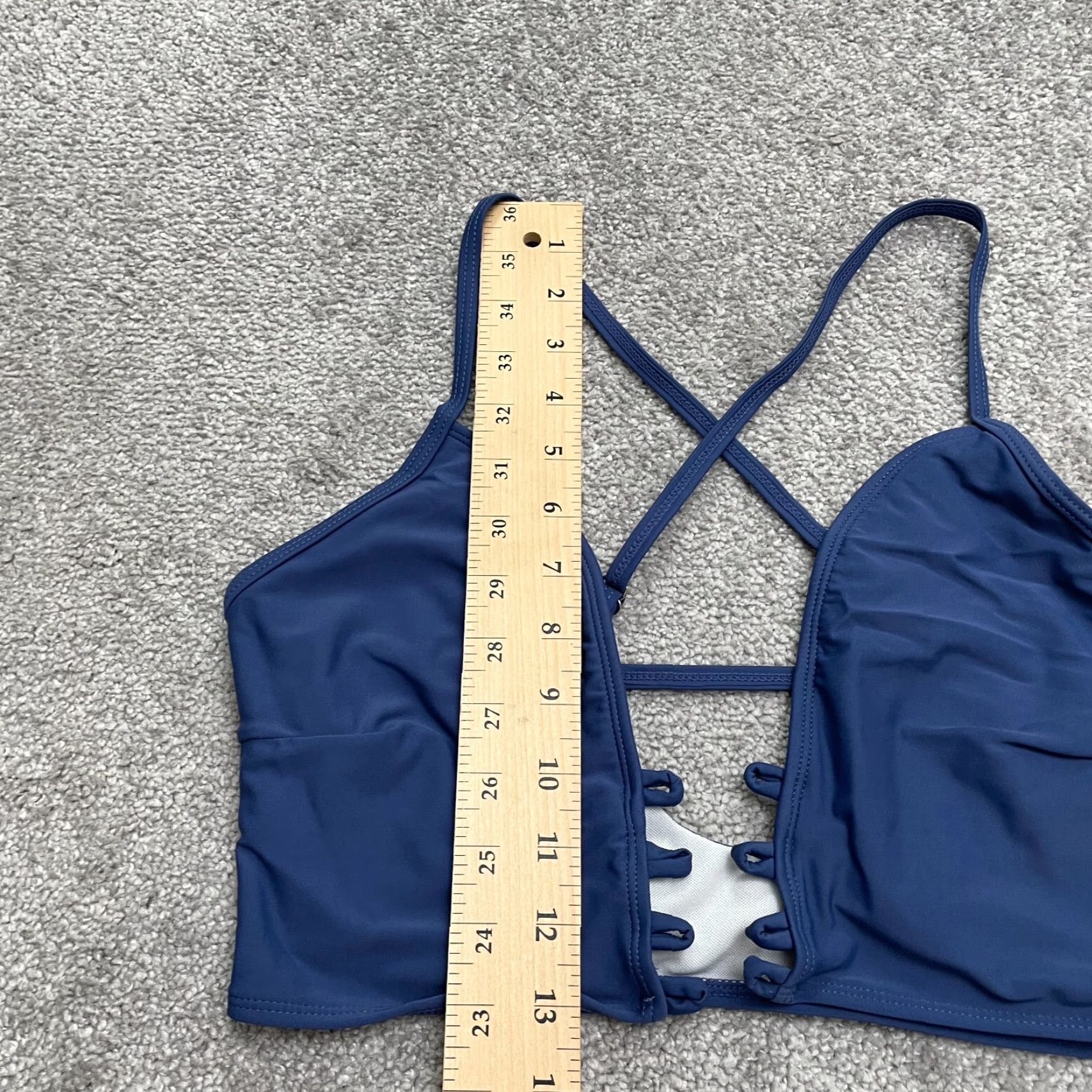 ZAFUL Zaful BikiniTop Adult 8 Blue Crossback Tie Front Racerback Beach Women Size M / US 6-8 / IT 42-44 - 7 Thumbnail