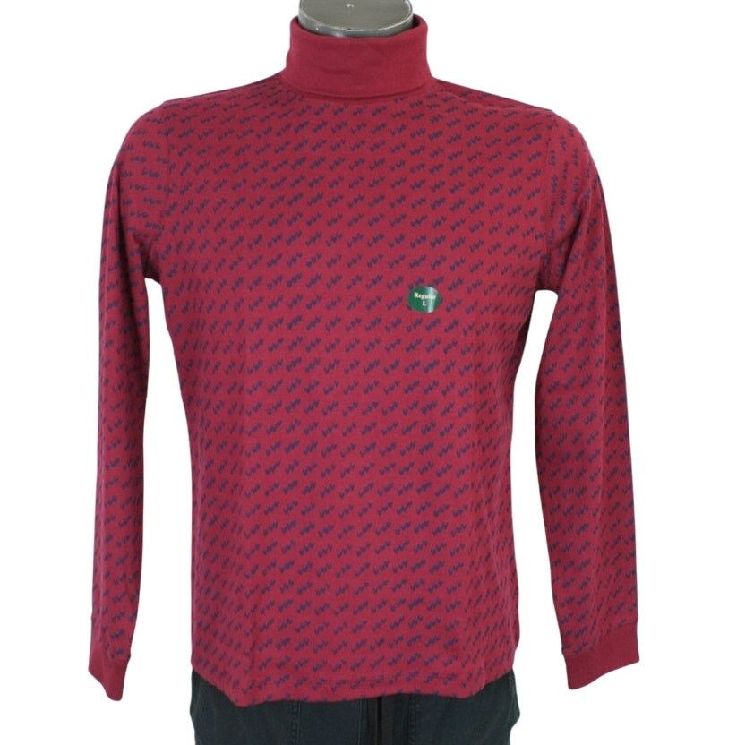 L.L. Bean LL Bean Bird Print Turtleneck Shirt Womens L Red Cotton Top Size L / US 10 / IT 46 - 1 Thumbnail