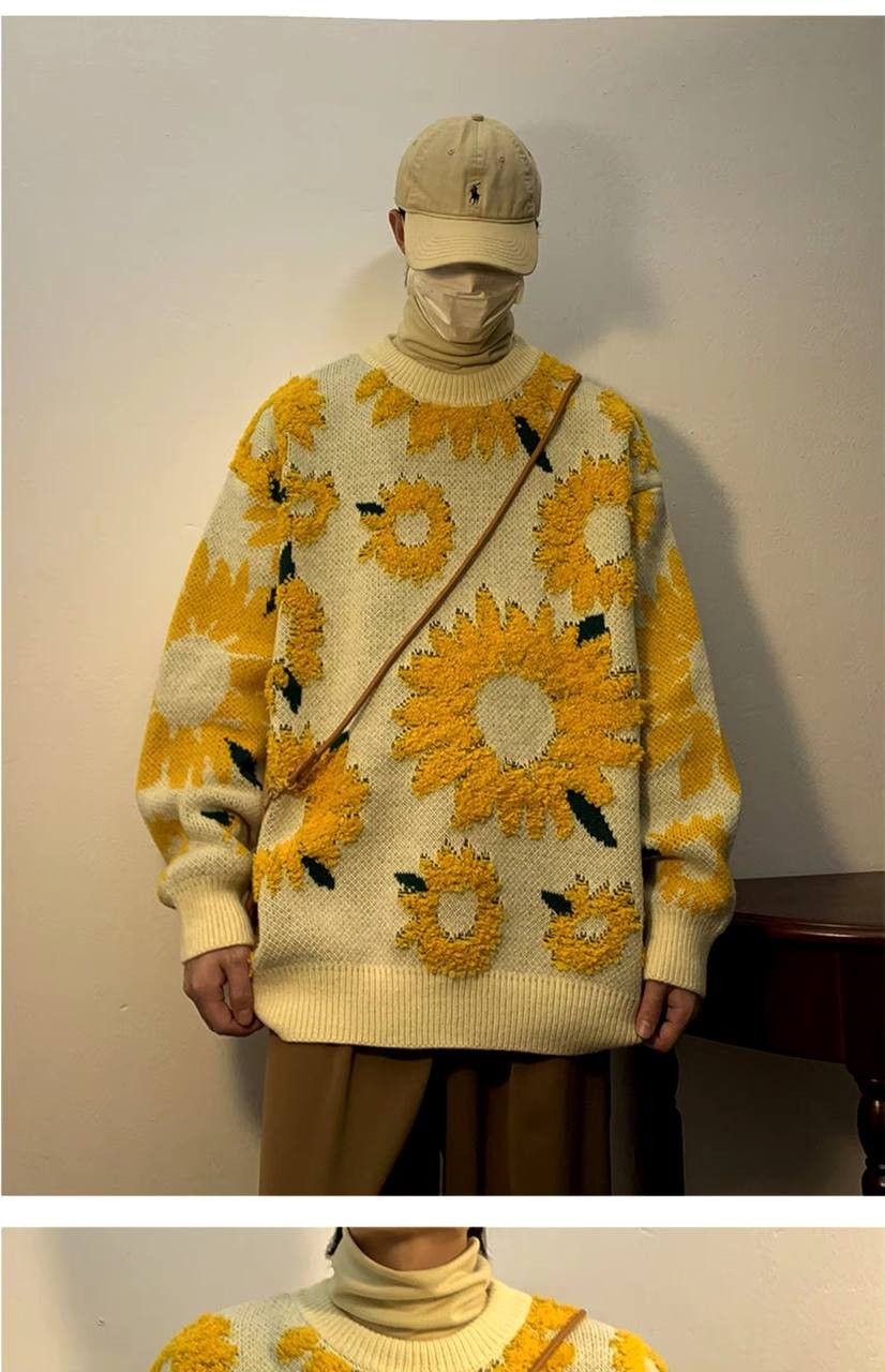 Japanese Brand × Vintage knit fall sweater with a round neckline Size US L / EU 52-54 / 3 - 3 Thumbnail