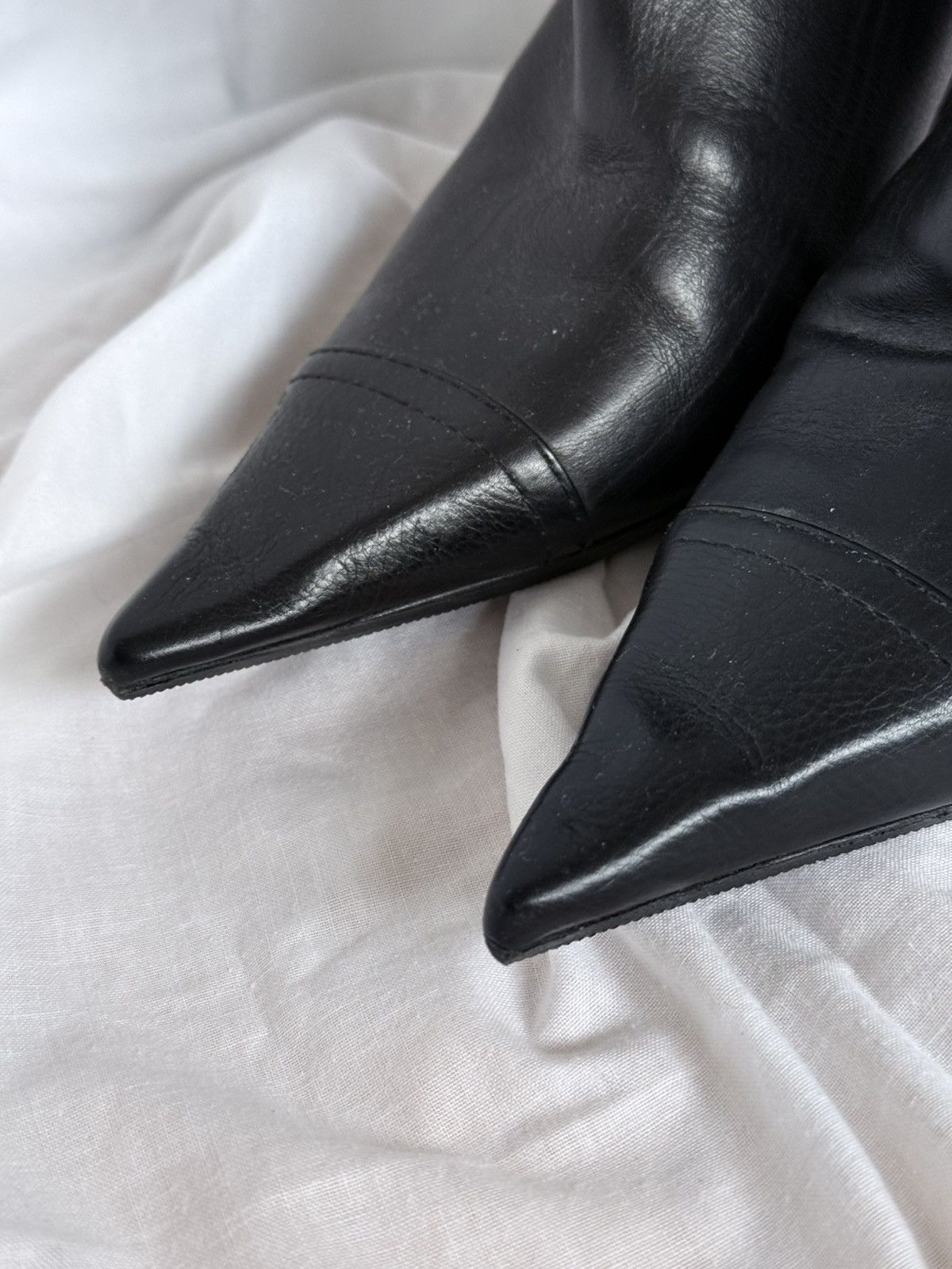 Dior Dior Buckle Black Leather biker Ankle Boots Pointed Toe Size US 7 / IT 37 - 4 Thumbnail
