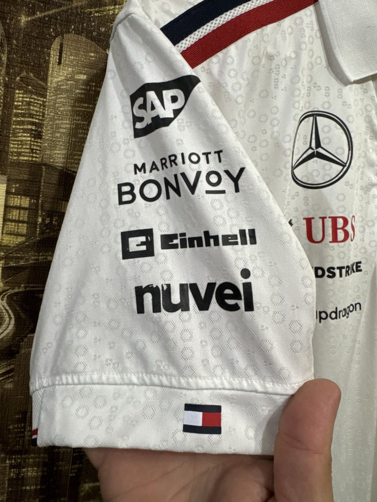 Mercedes-Benz Mercedes AMG F1 2024 Team Polo White Size L Size US L / EU 52-54 / 3 - 8 Thumbnail