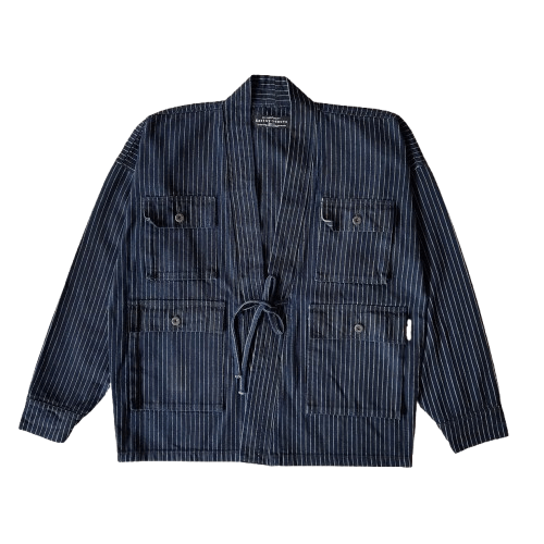 Blue Blue Japan 🌸 Josho 13.5 oz multipocket indigo wabash kimono jacket Size US L / EU 52-54 / 3 - 1 Thumbnail