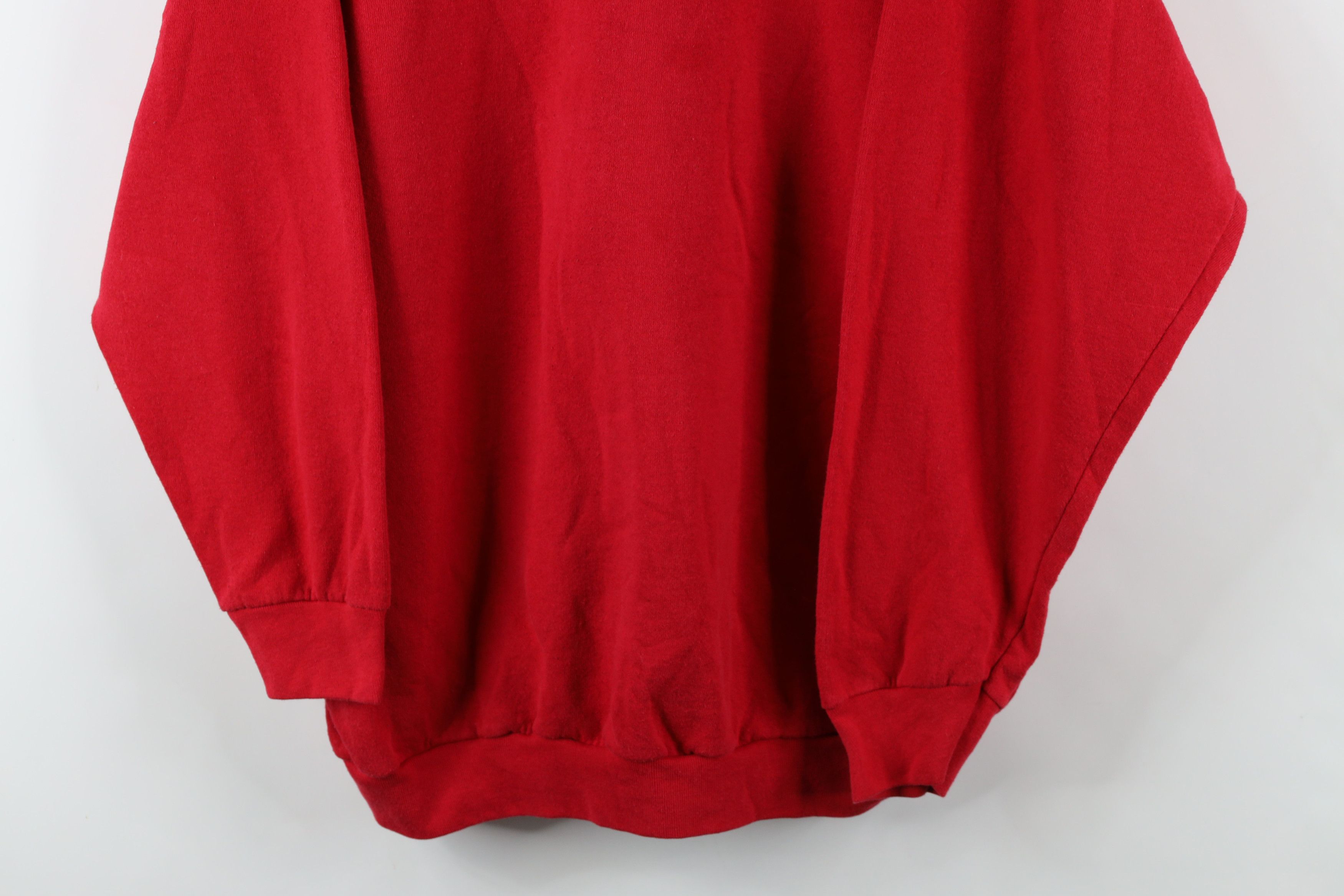 Vintage Vintage 90s Streetwear Blank Crewneck Sweatshirt Red USA Size US XXL / EU 58 / 5 - 4 Thumbnail