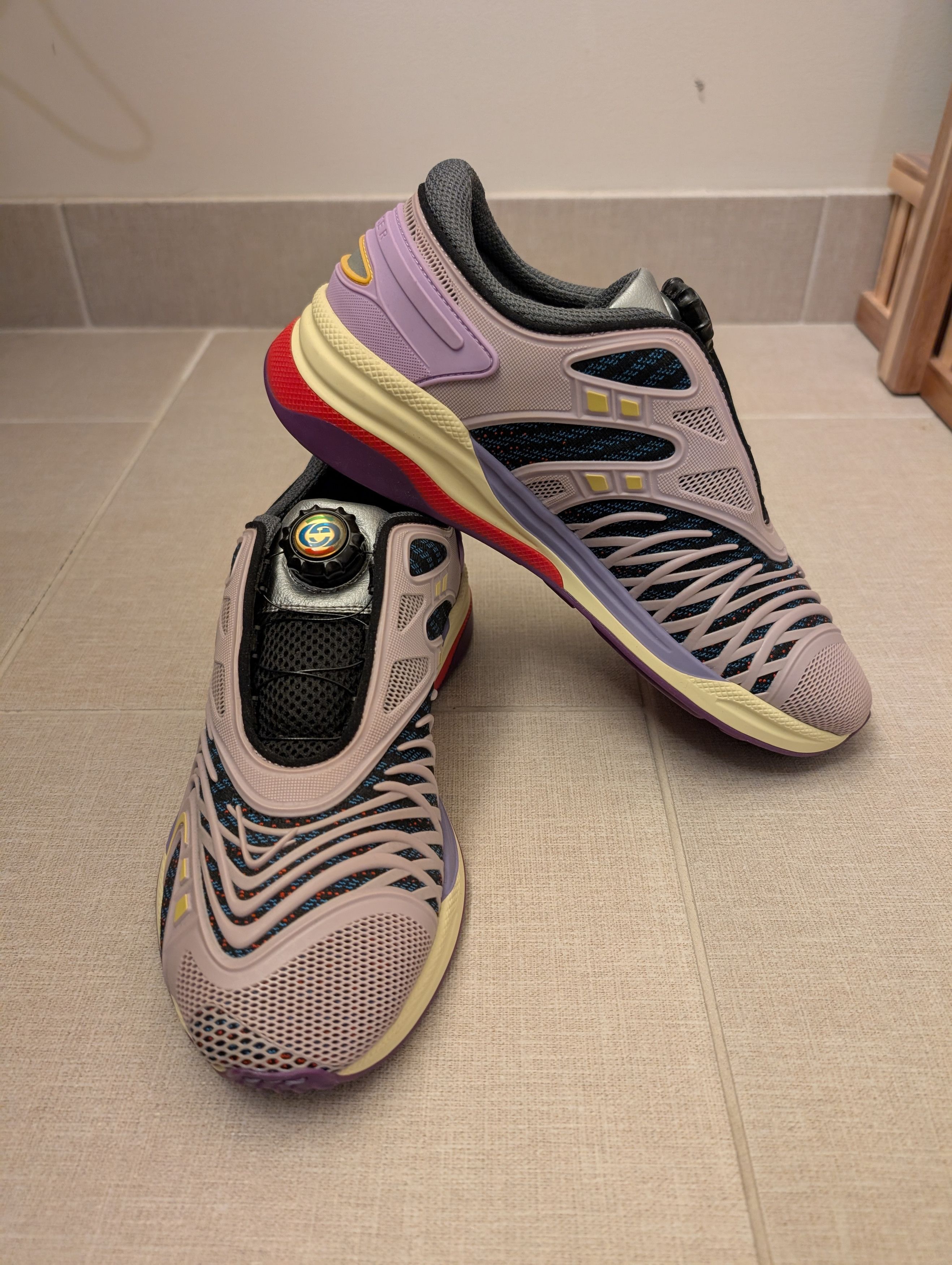 Gucci Two-Tone Mesh And Suede Sneakers | Grailed