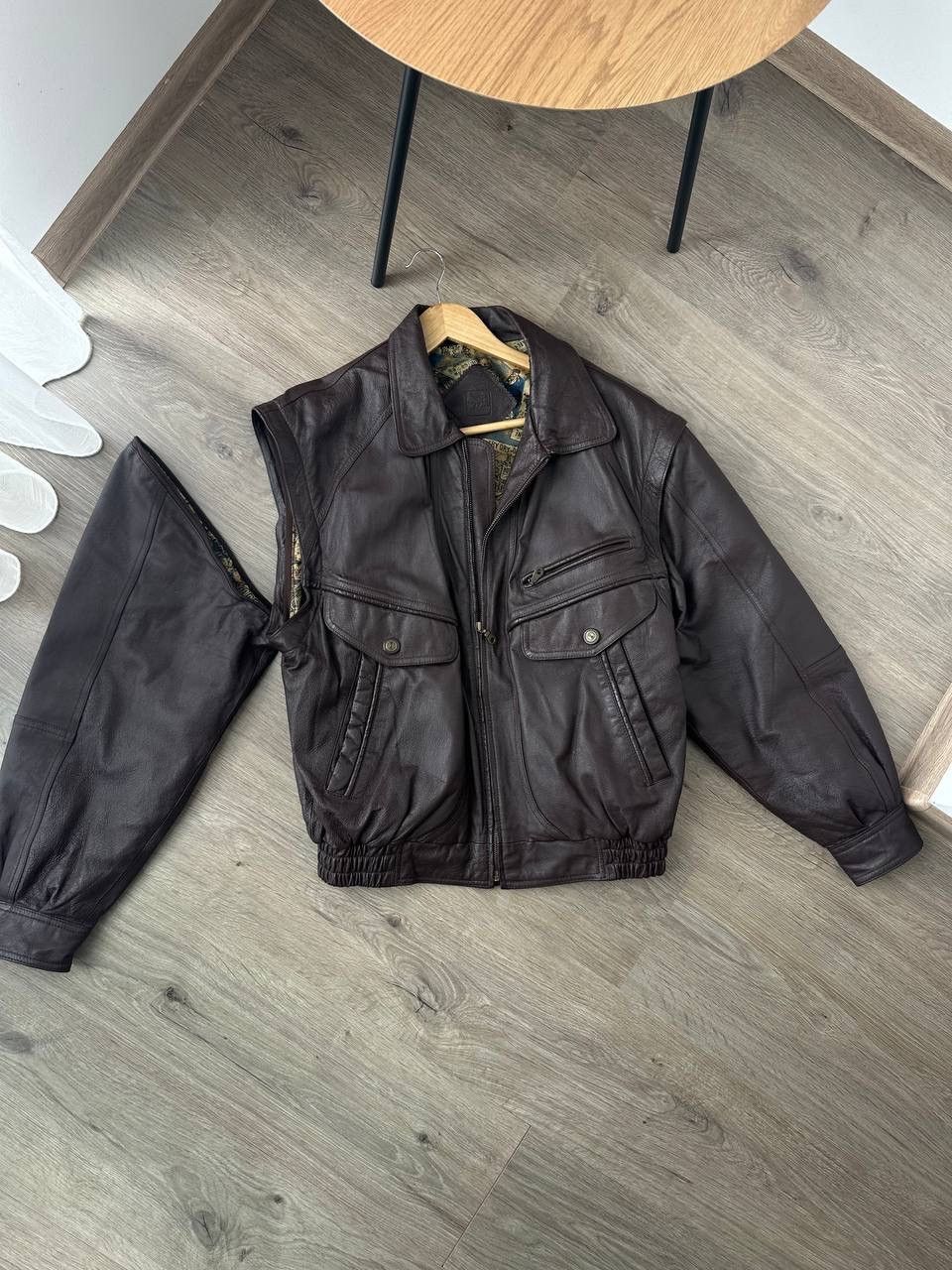 Genuine Leather × Japanese Brand × Vintage Vintage Japanese Genuine Leather Transformer Pocket Jacket Size US L / EU 52-54 / 3 - 12 Thumbnail