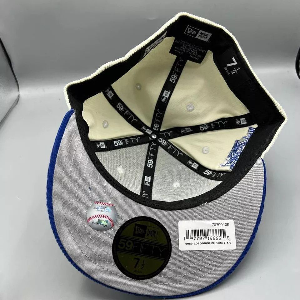 New Era Los Angeles LA Dodgers Hat Men 7 1/2 Corduroy Fitted Cap New Size ONE SIZE - 4 Thumbnail