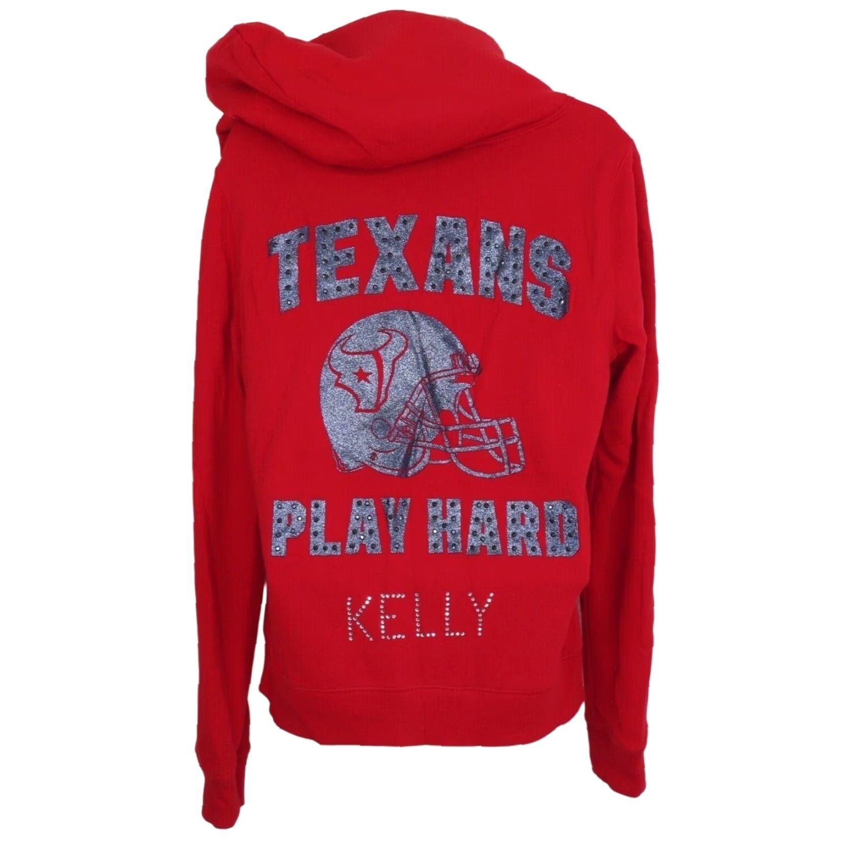 Victoria's Secret PINK Victoria's Secret Medium Houston Texans Zip Hoodie Rhinestone Glitter NFL Size M / US 6-8 / IT 42-44 - 2 Thumbnail