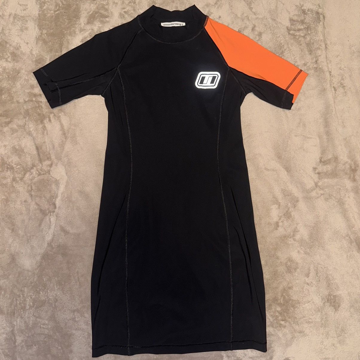 T by Alexander Wang alexanderwang.t Black and Orange Swim Dress Size S / US 4 / IT 40 - 1 Thumbnail
