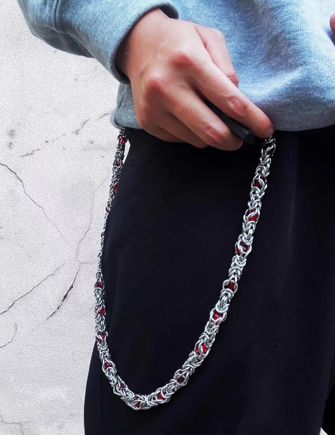 Jean × Vintage Snake Bone Red Stone Jeans Chain Accessories Size ONE SIZE - 1 Thumbnail