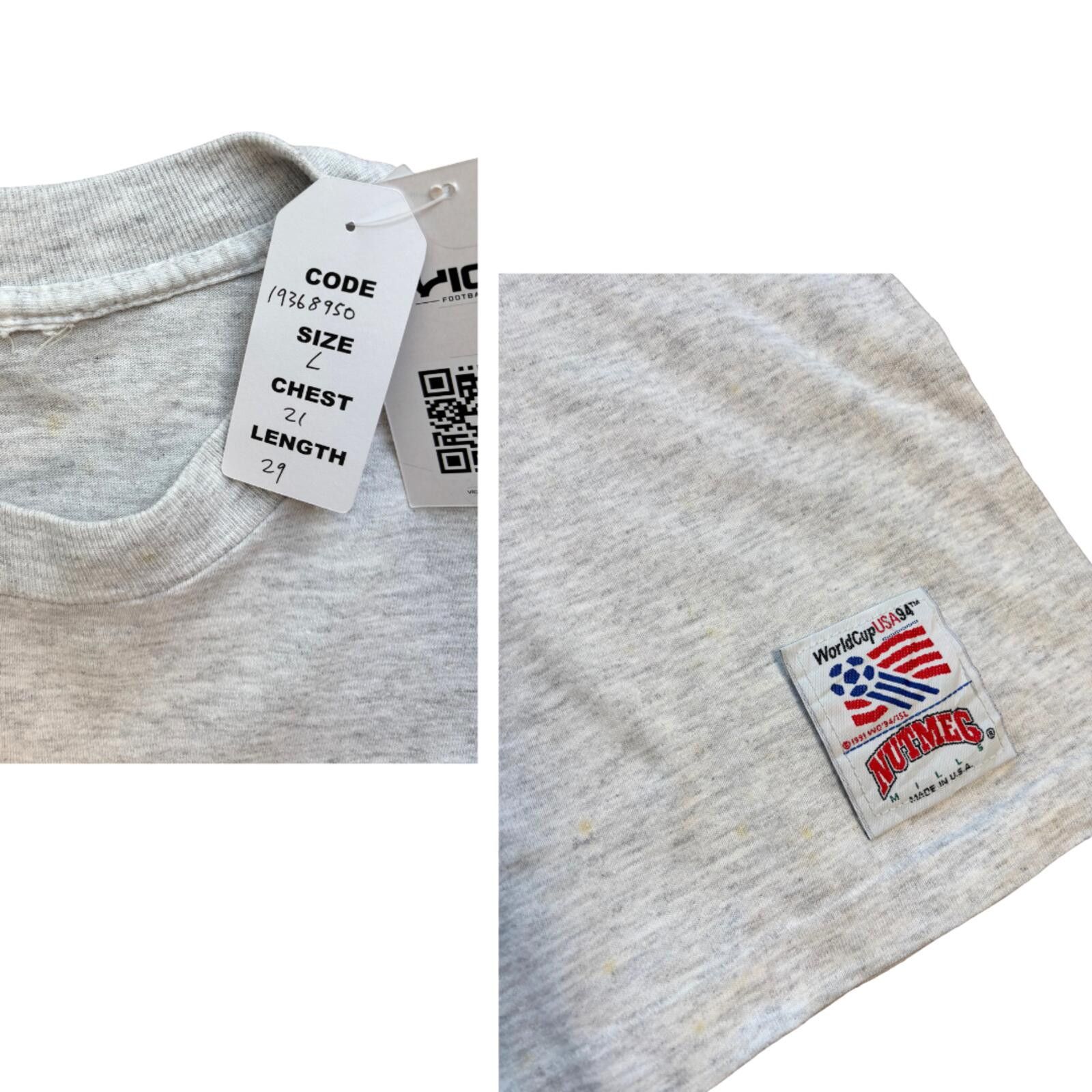 Nutmeg USA Adidas World Cup 1994 Vintage T-Shirt Nutmeg (L) Size US L / EU 52-54 / 3 - 5 Thumbnail
