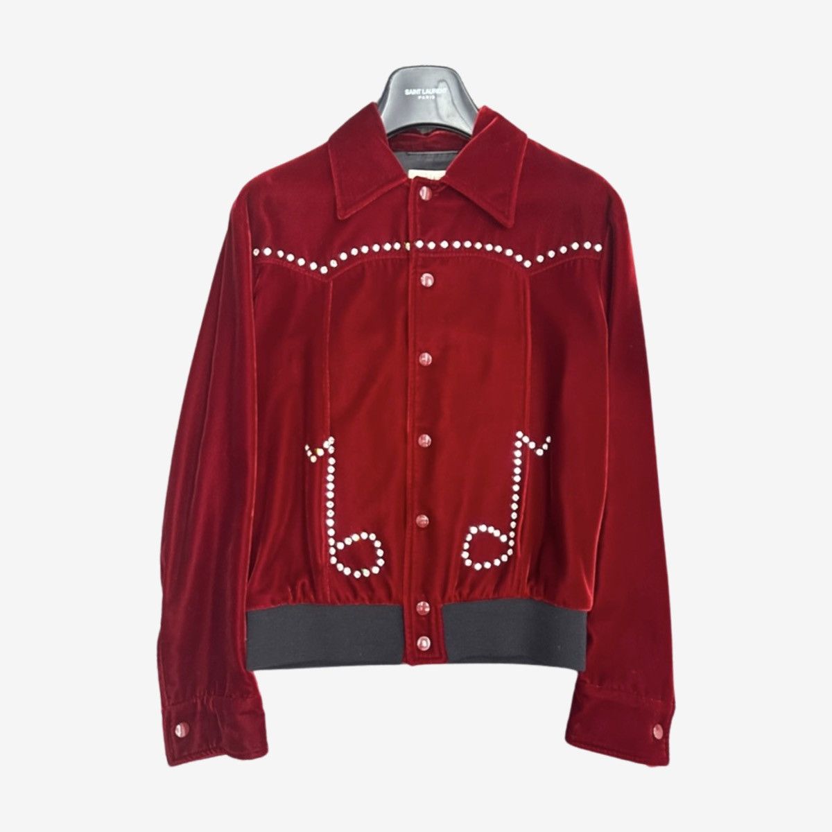 Saint Laurent Paris *RARE* Saint Laurent AW16 Chrystal Music Note Velvet Jacket Size US S / EU 44-46 / 1 - 4 Thumbnail