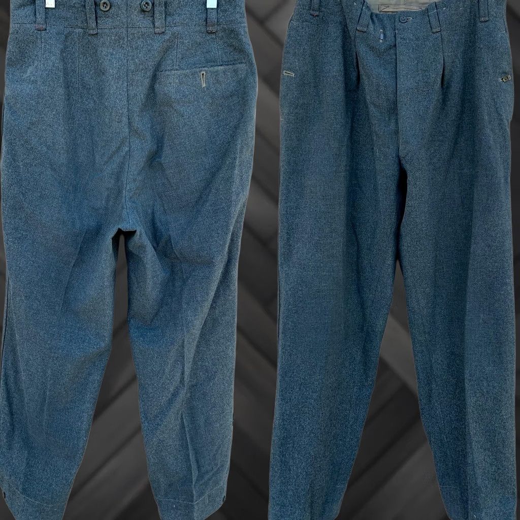 Vintage Vintage Wool Military Pants Trousers Button Fly 33 in waist 30 in inseam Green Military/Workwear Mens Size US 33 - 1 Thumbnail