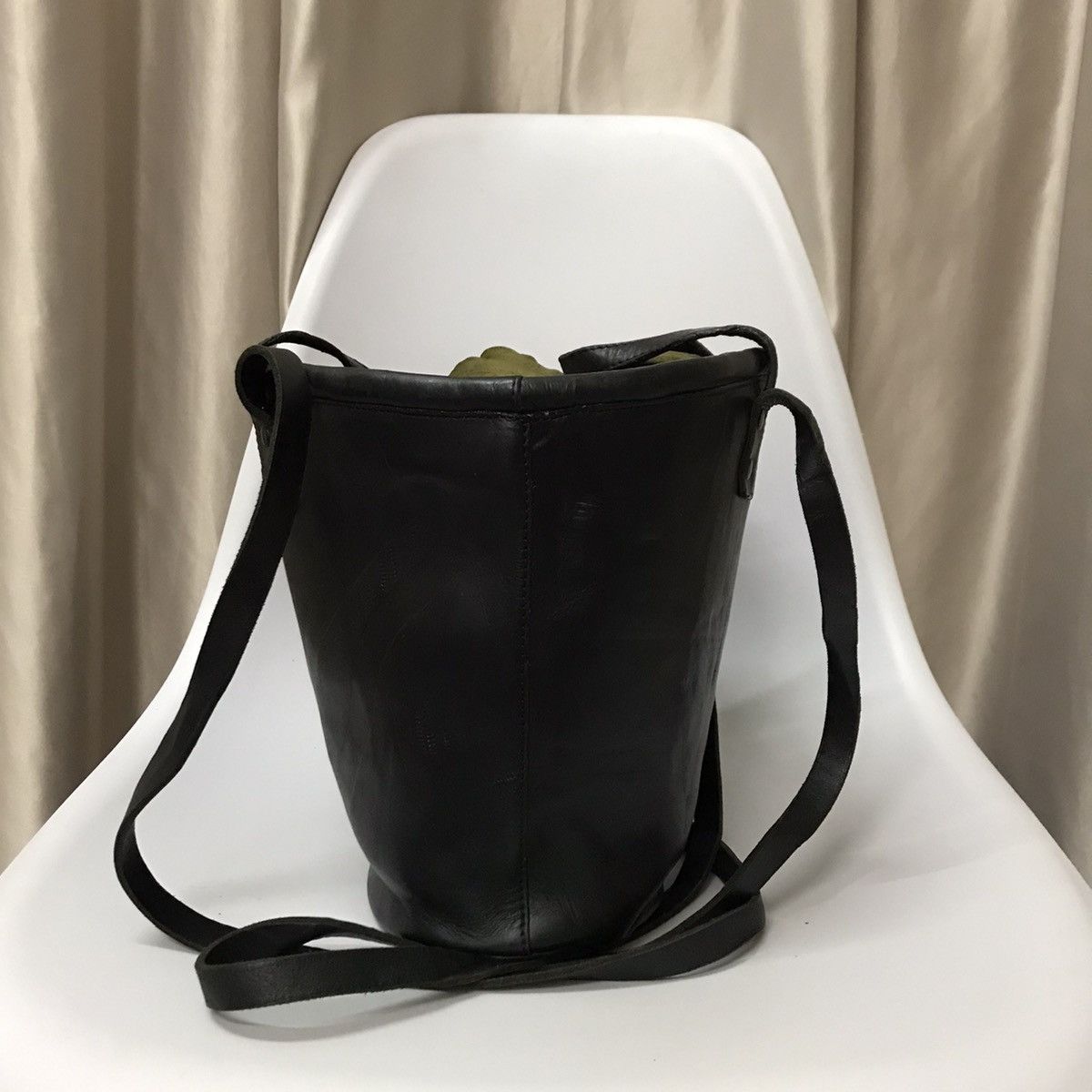 Designer × Hereu HEREU CRAFTED IN SPAIN BLACK LEATHER BUCKET TOTE BAG Size ONE SIZE - 4 Thumbnail