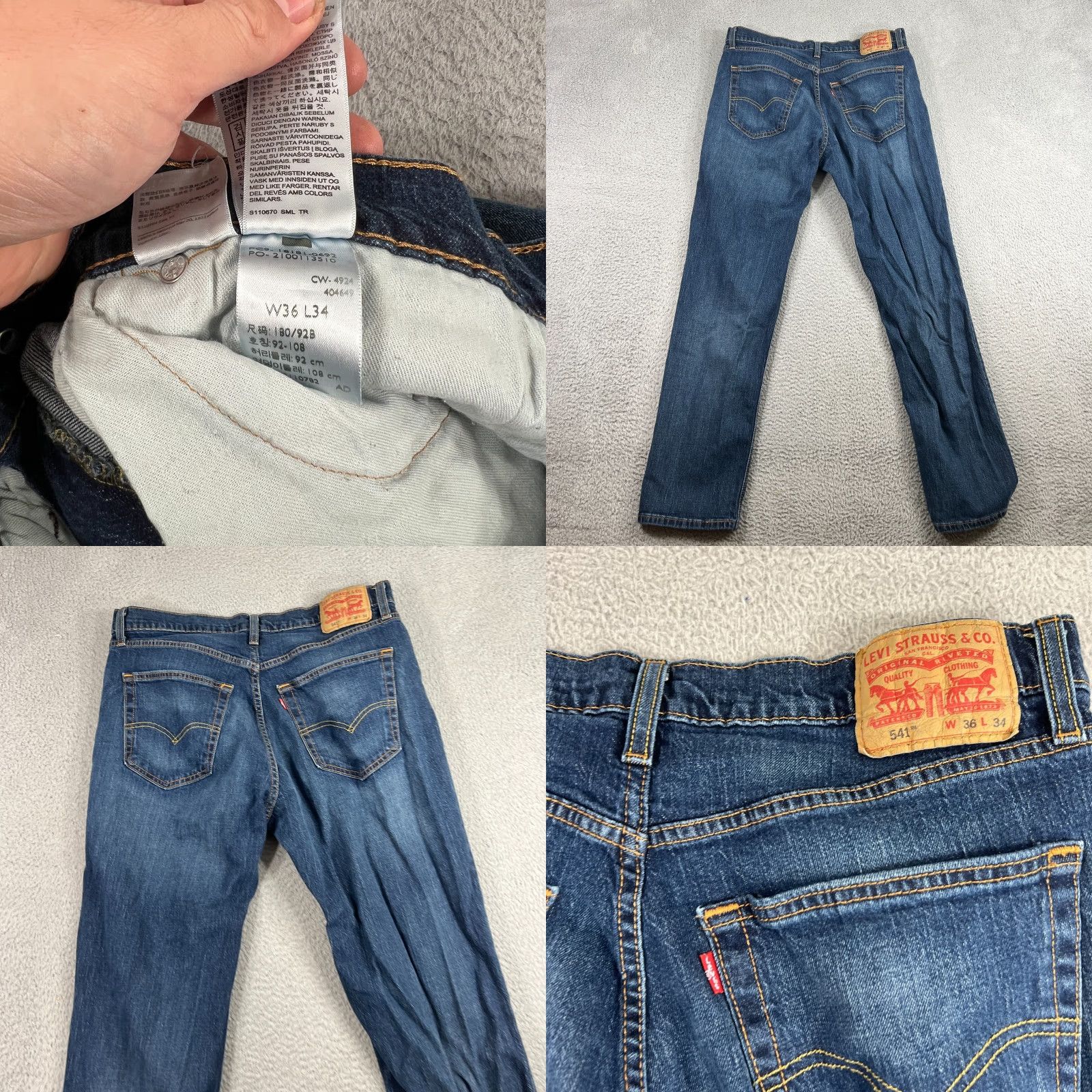 Levi's Levi's 541 Jeans Men’s 36x34 Dark Wash Athletic Fit Tapered Leg 5-Pocket Denim Size US 36 / EU 52 - 8 Thumbnail