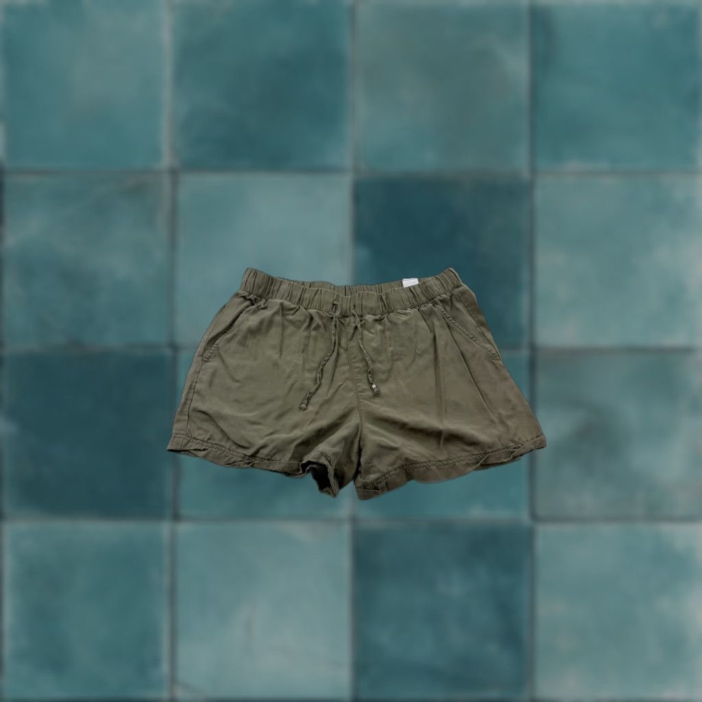 Banana Republic Banana Republic Shorts Womens 12 Green Lyocell Pull On Drawstring Casual Pockets Size 34" / US 12 / IT 48 - 1 Thumbnail