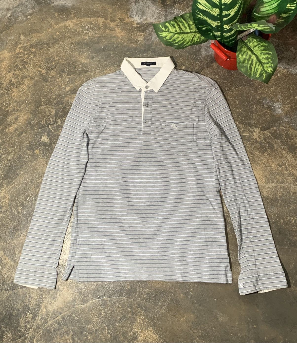Burberry Burberry stripe polo longsleeve tee Size L / US 10 / IT 46 - 1 Thumbnail