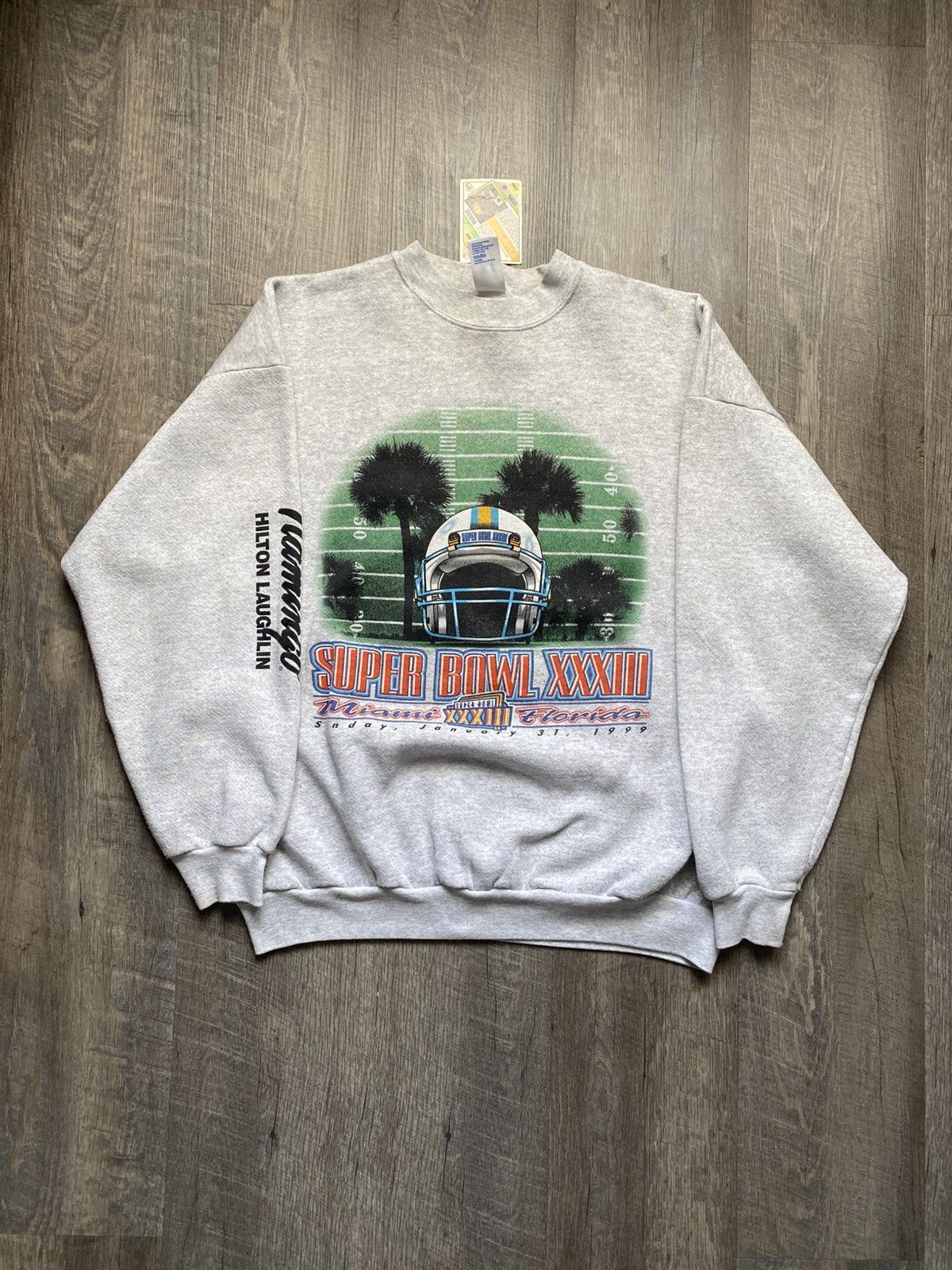 NFL 1999 Miami Super Bowl XXXIII Broncos Vs. Falcons Sweater Size US XL / EU 56 / 4 - 1 Thumbnail