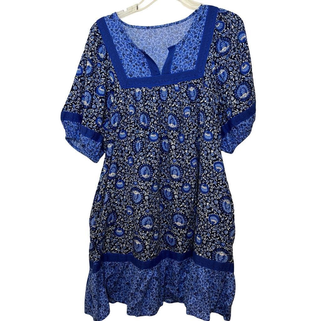 Old Navy Gap Puff Sleeve Printed Mini Swing Tunic Dress Sz L Size L / US 10 / IT 46 - 9 Thumbnail