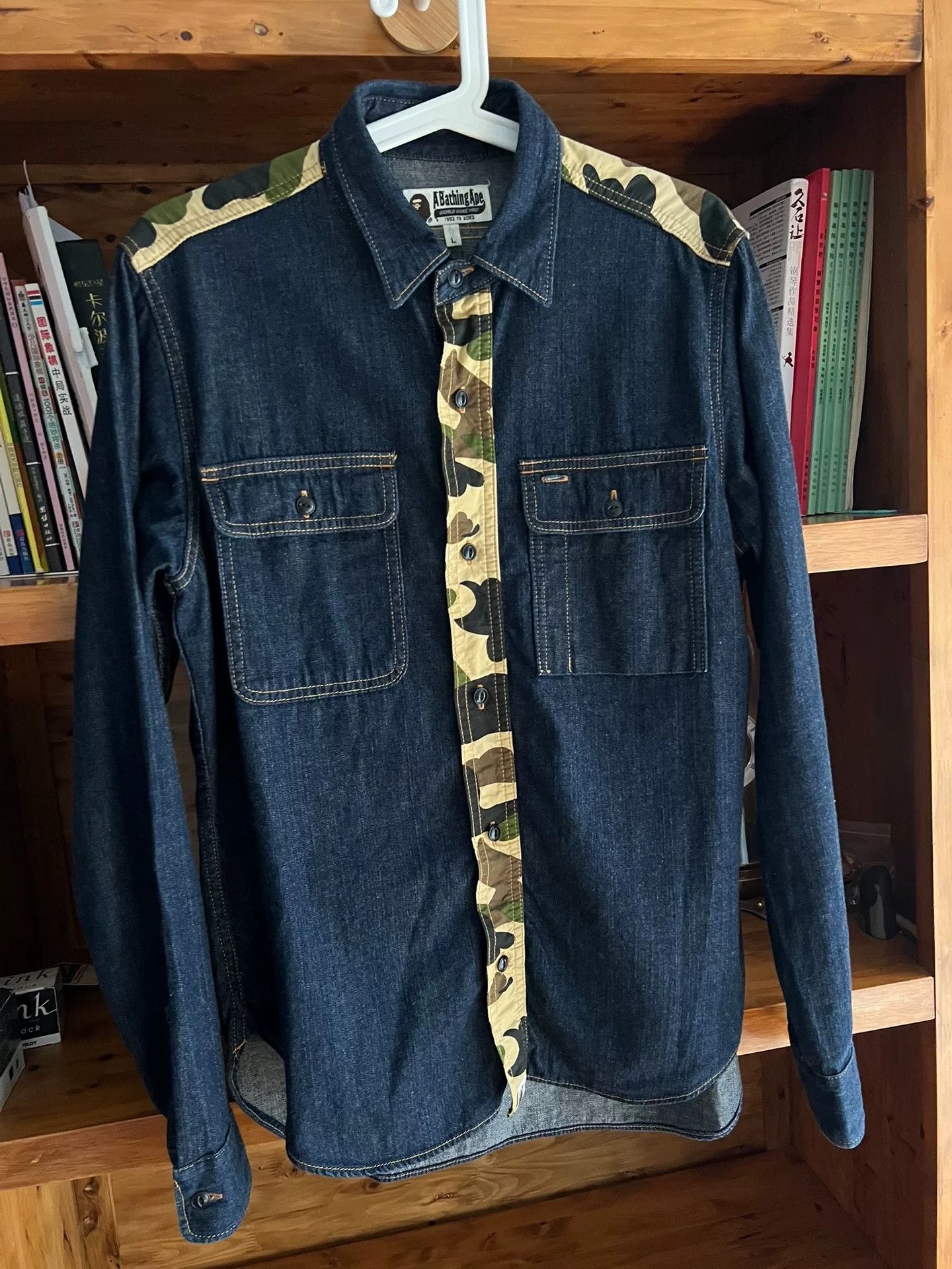 Bape Bape Camo Indigo Denim Shirt Size US L / EU 52-54 / 3 - 2 Thumbnail