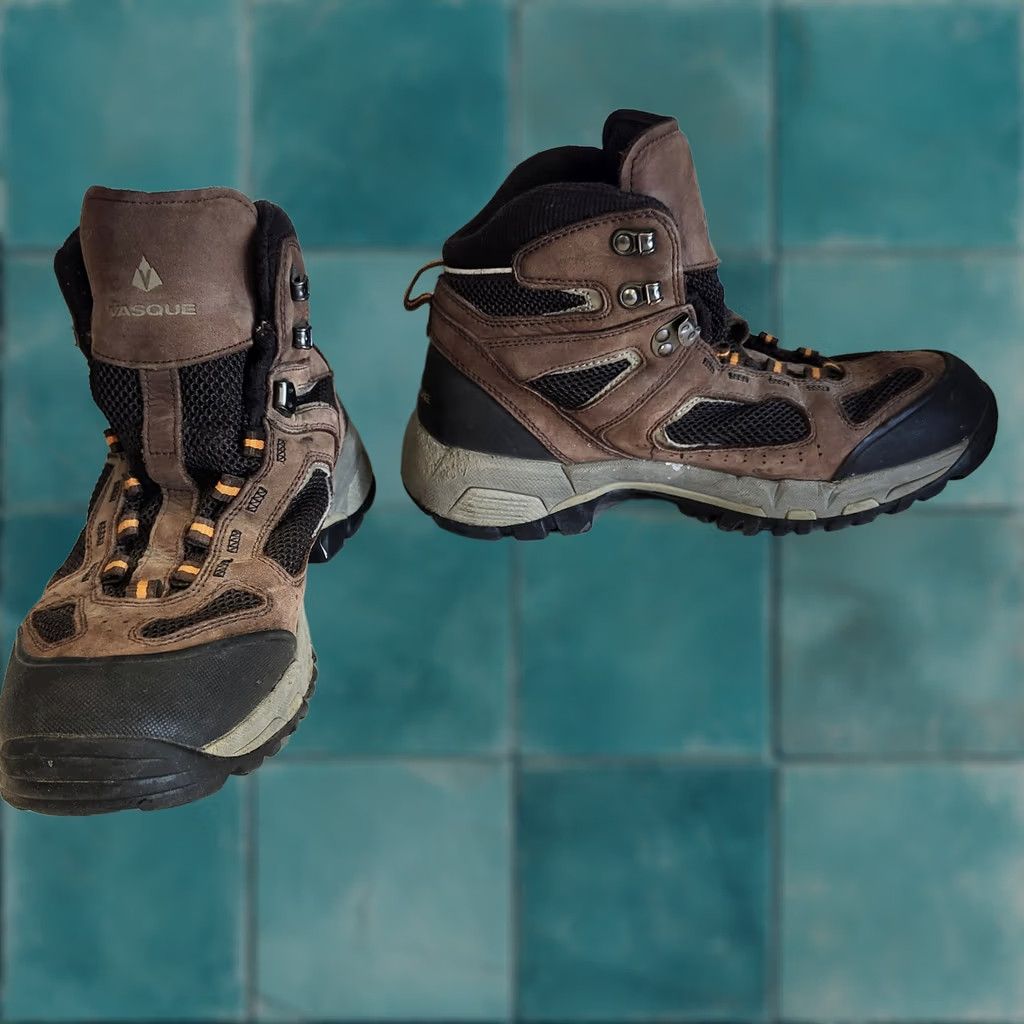 Vasque Vasque Gore Tex Hiking Boots Mens 9M Brown Waterproof Trail Outdoor NO SHOELACES Boots Mens Brown Gore Tex Hiking Boots Size US 8 / EU 41 - 1 Thumbnail