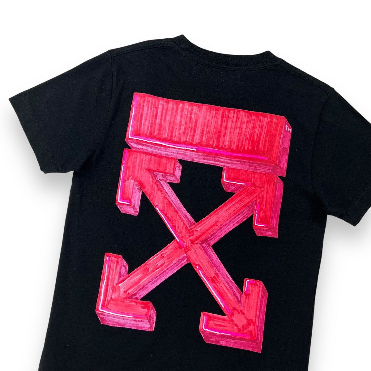 Off-White Off-White Pink Marker Arrows Black T Shirt Size US XS / EU 42 / 0 - 1 Thumbnail