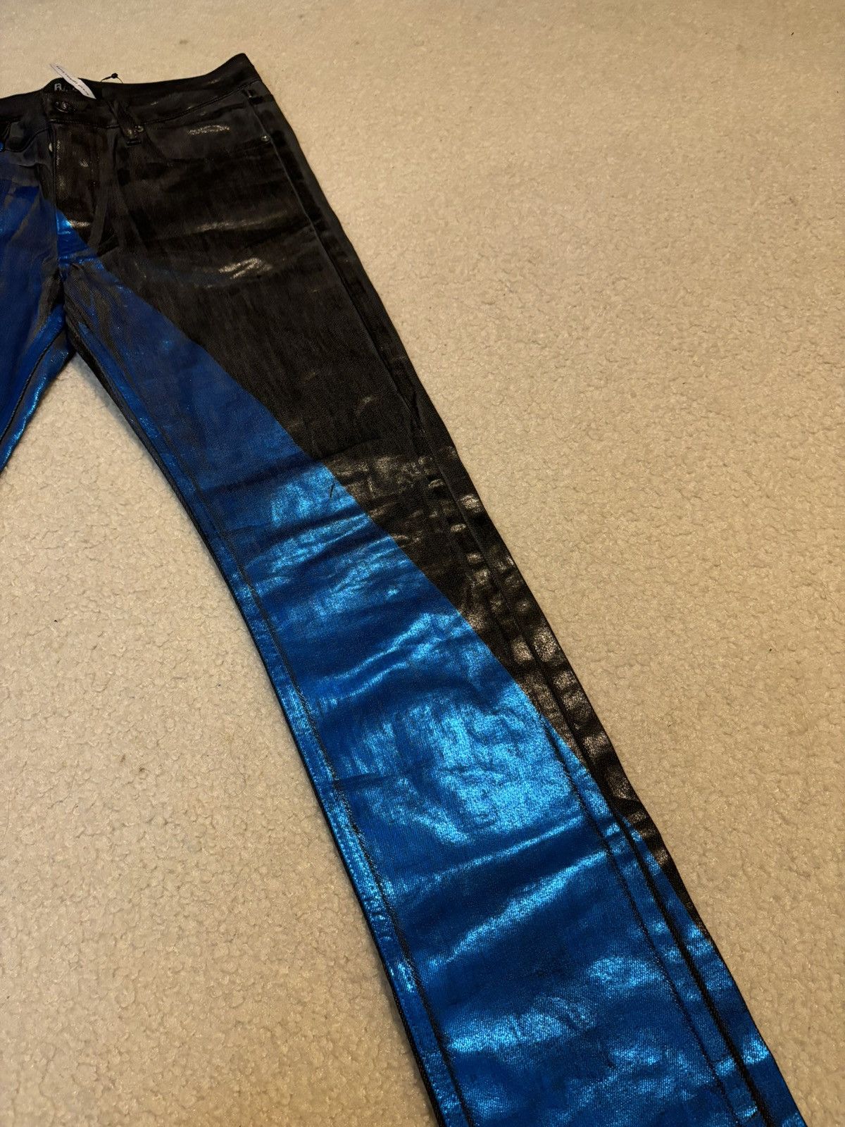 Raf by Raf Simons Raf by Raf Simons David Casavant Streak Coated Denim Jeans Size US 31 - 8 Thumbnail