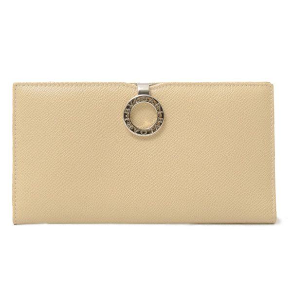 Bvlgari Bvlgari Bvlgari Beige Bifold Wallet Unisex Leather Long Wallet 69690 in Pristine Condition Size ONE SIZE - 1 Thumbnail